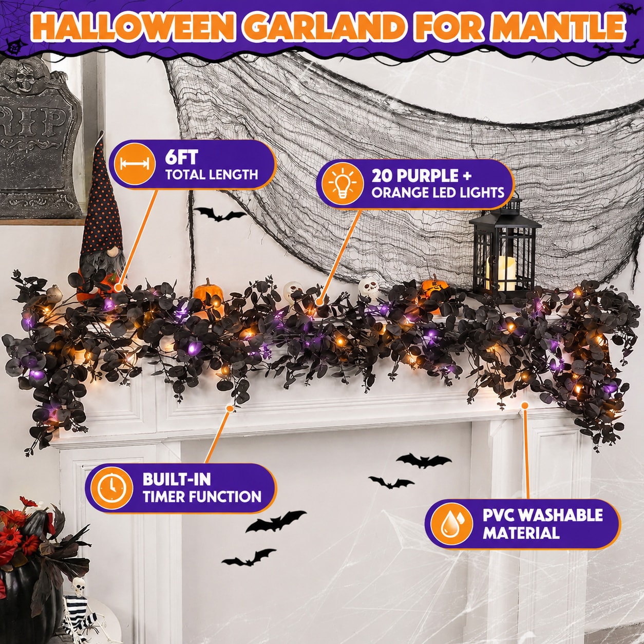 WZK 253111047727 Artificial-Halloween-Wreaths - View #5