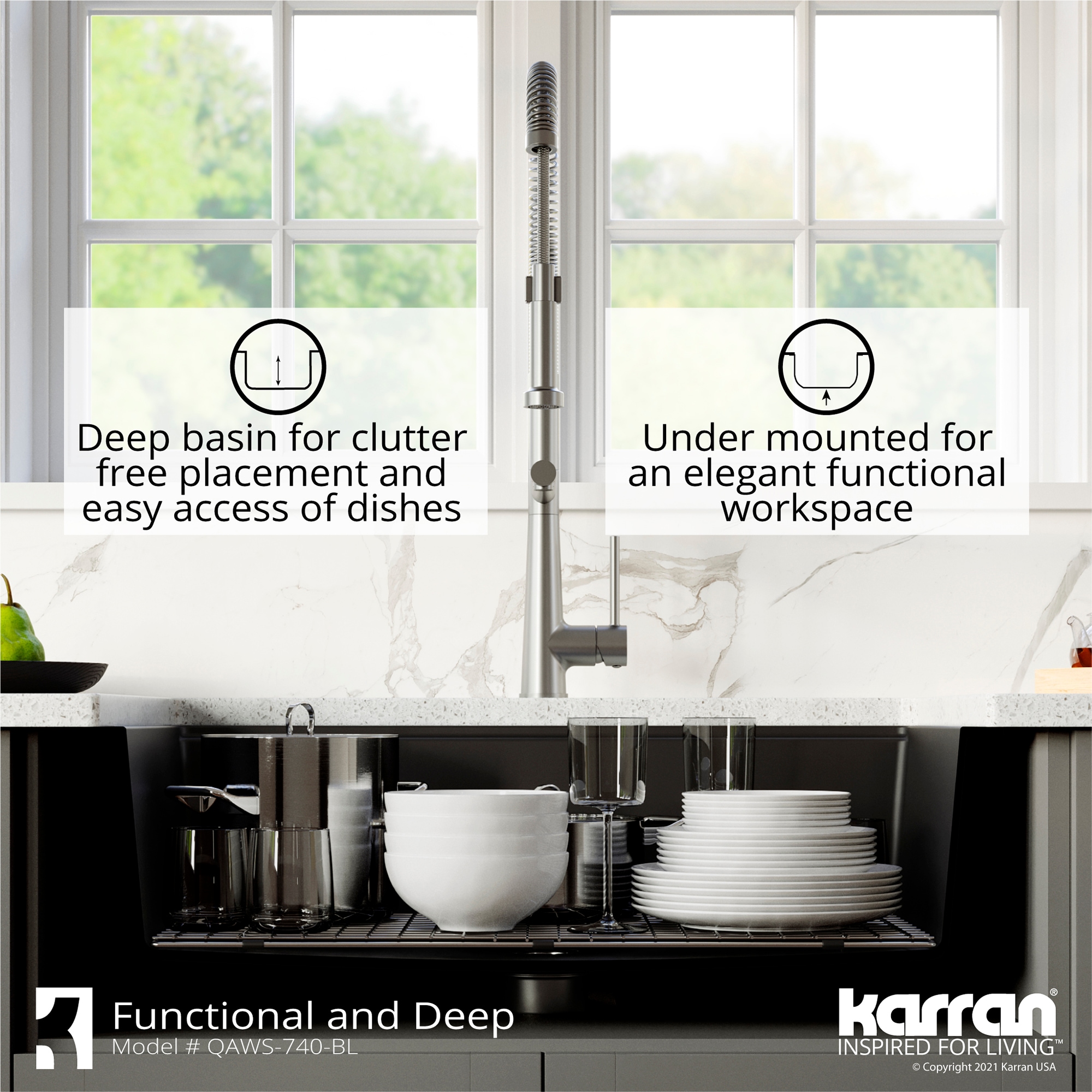 Karran QAWS-740-BL Kitchen-Sinks - View #6