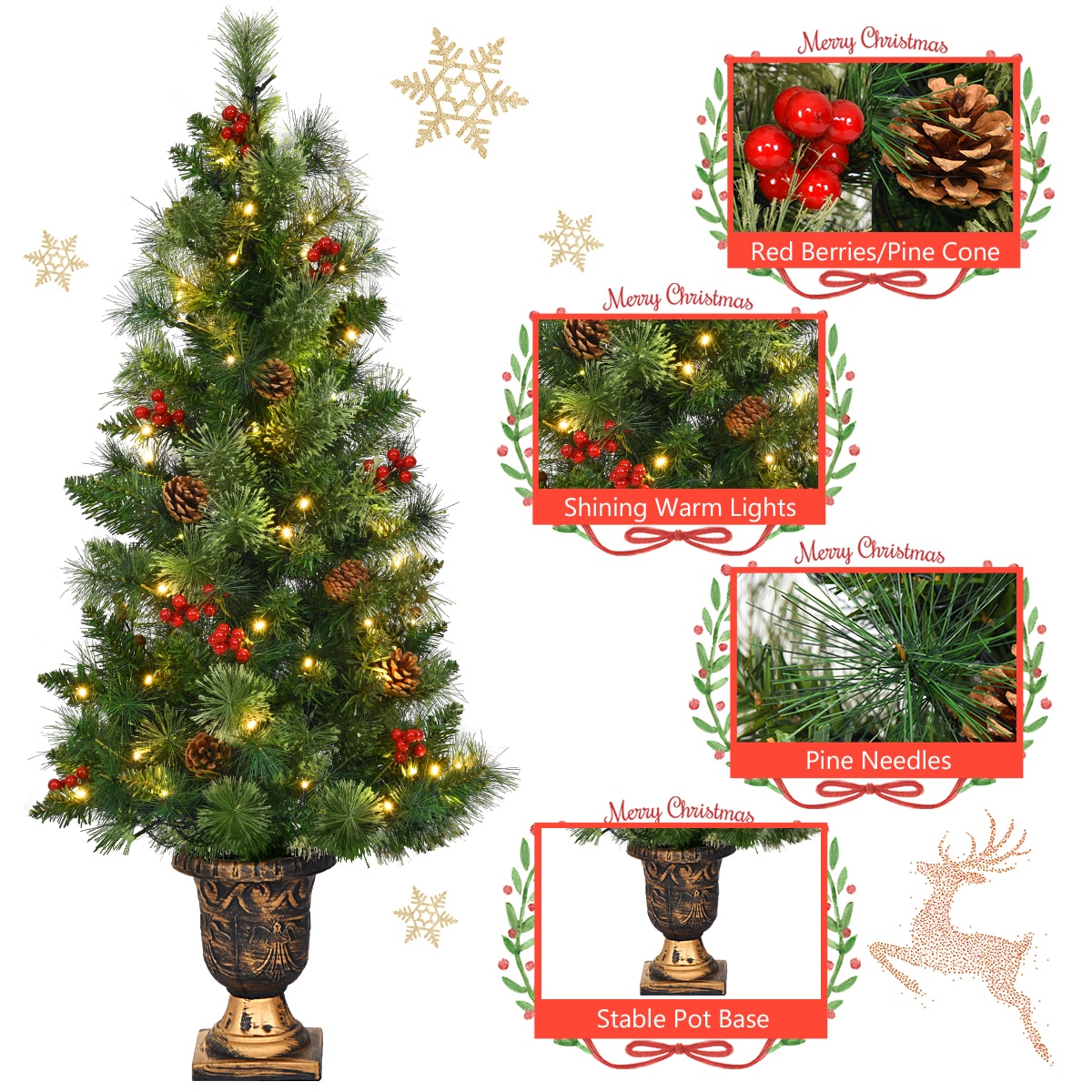 Costway CM20675 Artificial-Christmas-Trees - View #6