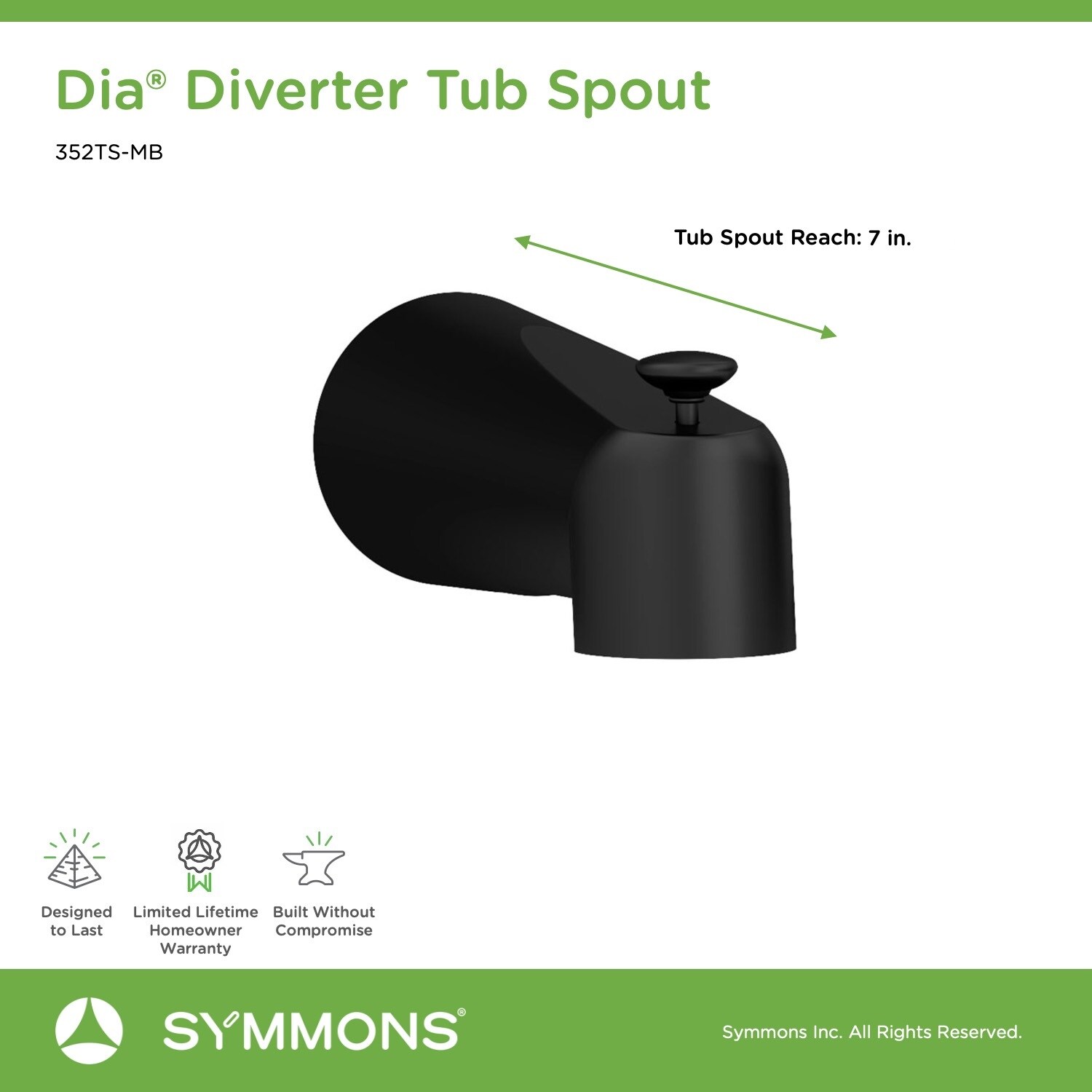 Symmons 352TS-MB Tub-Spout - View #2