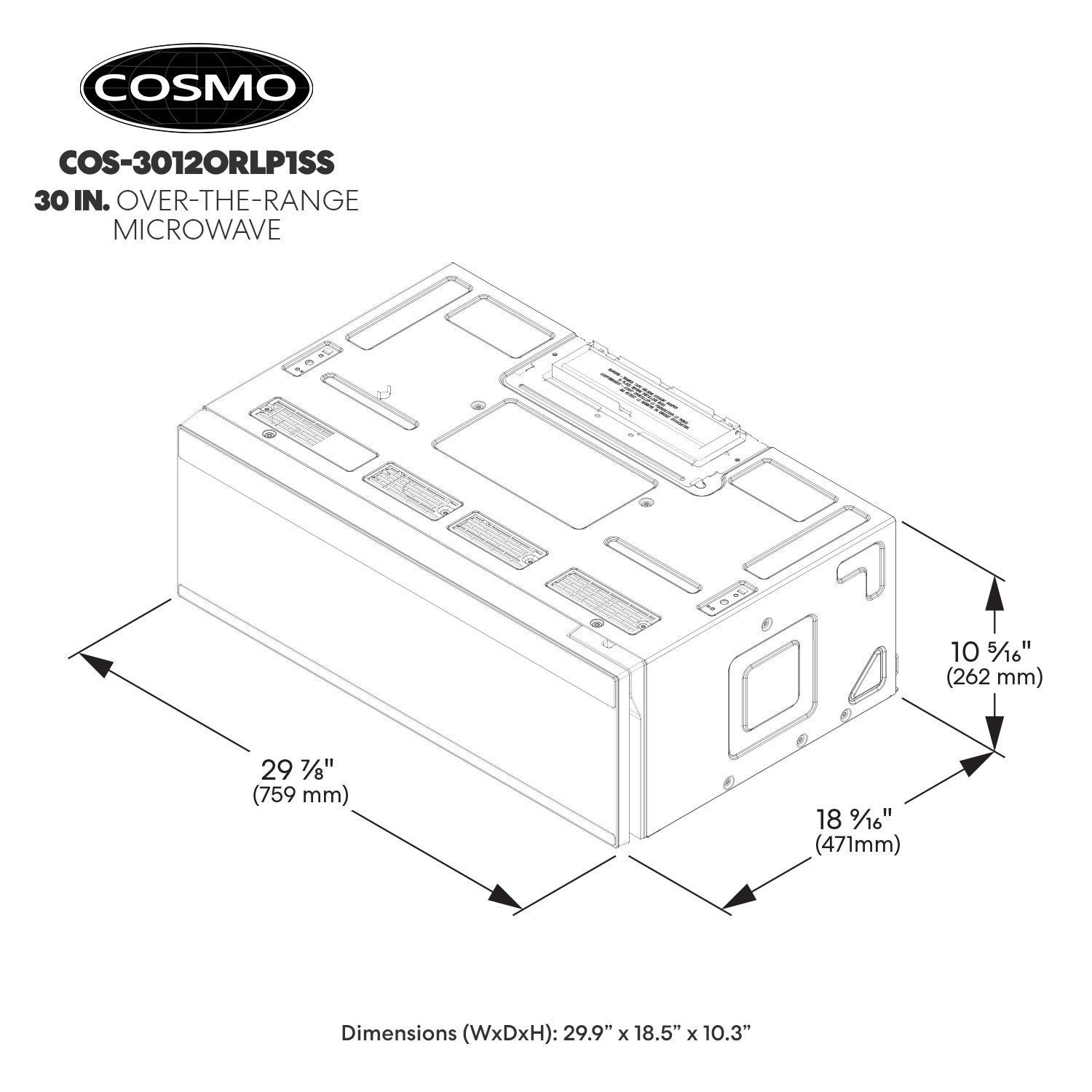 Cosmo COS-3012ORLP1SS Otr-Mwo - View #5