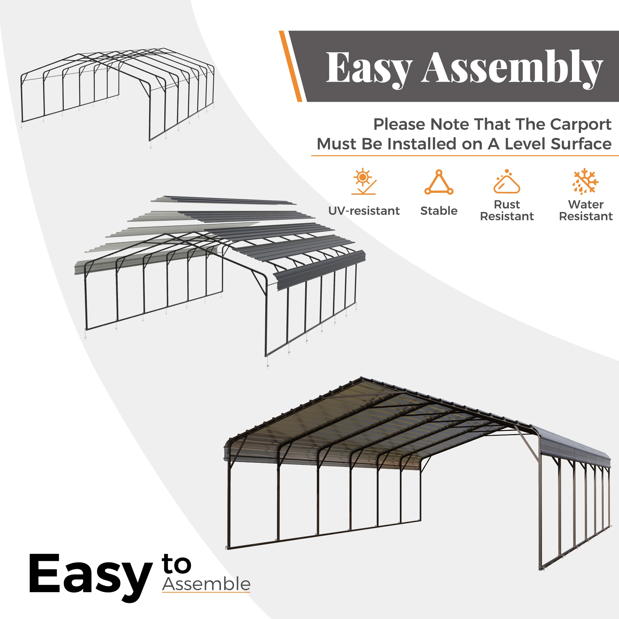Sunshine Valley GA229-2030 Carport-Covers - View #3