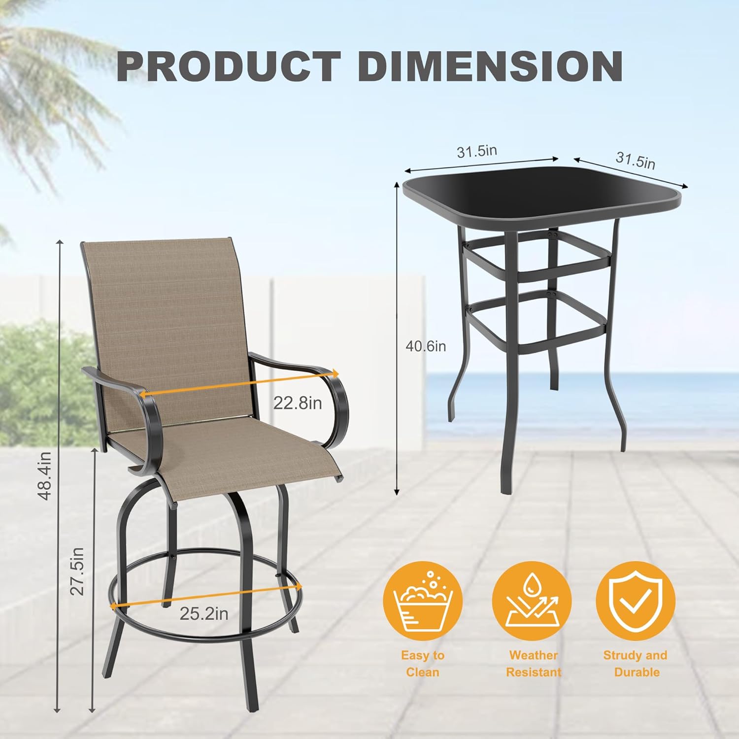 Qeetex LHF-HW-VAM-33P7KRFT Patio-Conversation-Sets - View #2