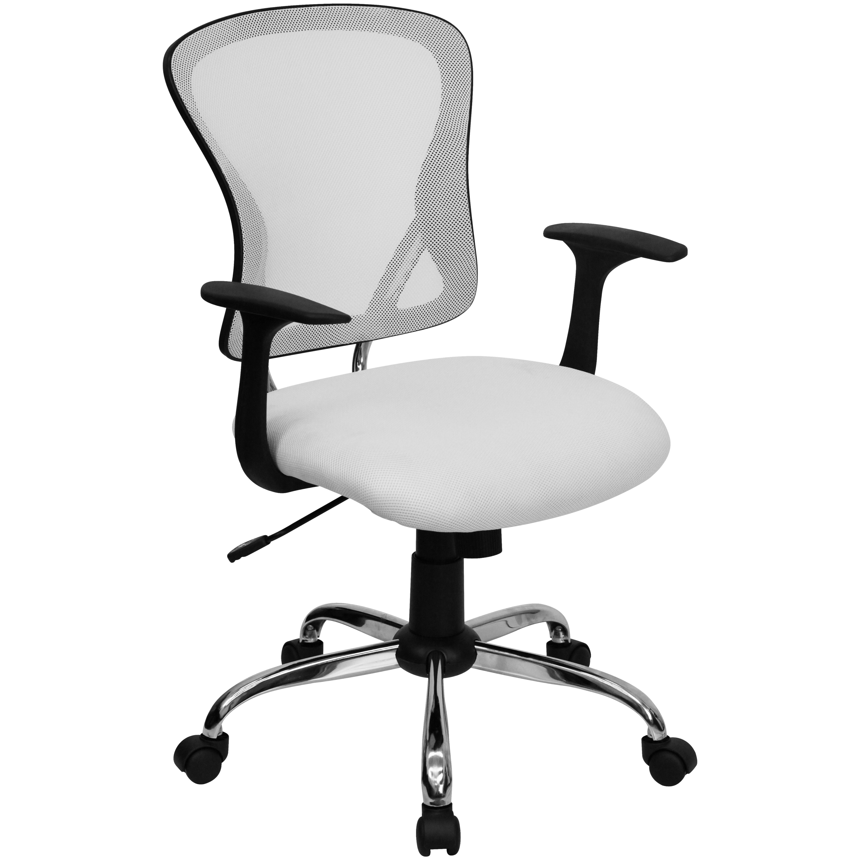 Flash Furniture 812581016260 Alfred White Contemporary Adjustable Height Swivel Mesh Task Chair