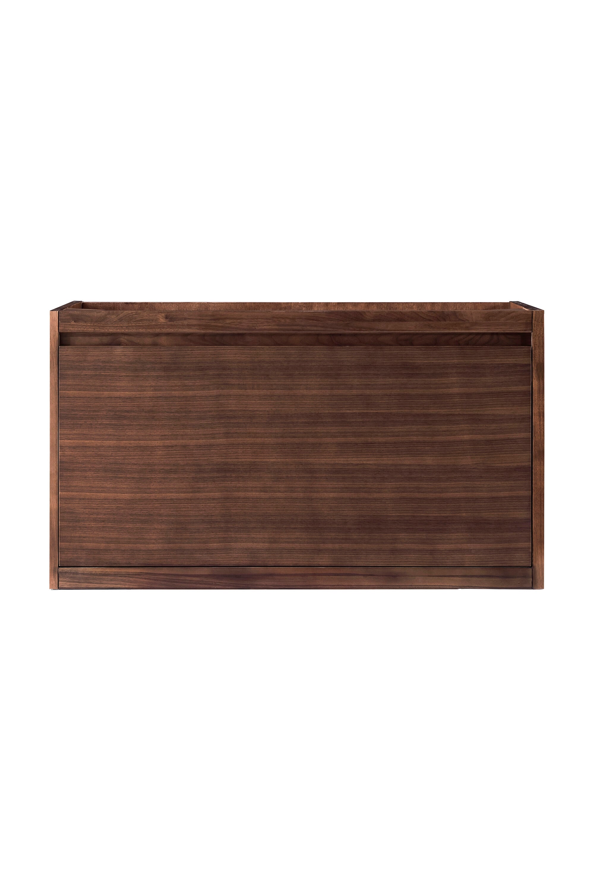 Mantova 35.4" Mid-Century Walnut Wall-Mount Vanity Cabinet