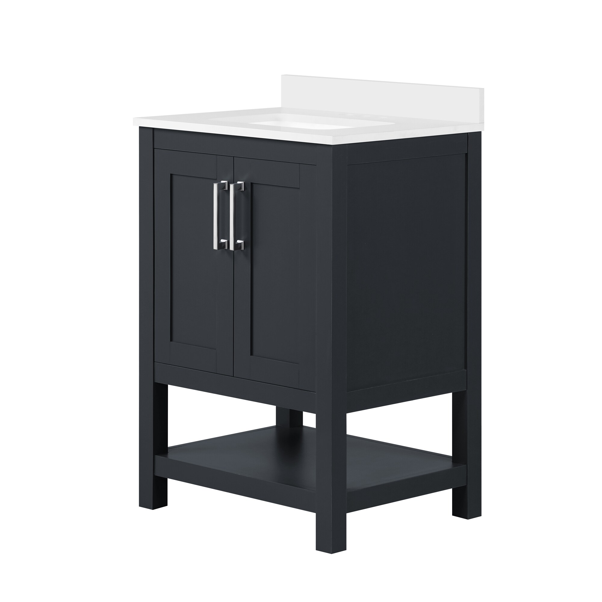 Ove Decors Albury 24 In Dark Charcoal Undermount Single Sink Bathroom Vanity With White