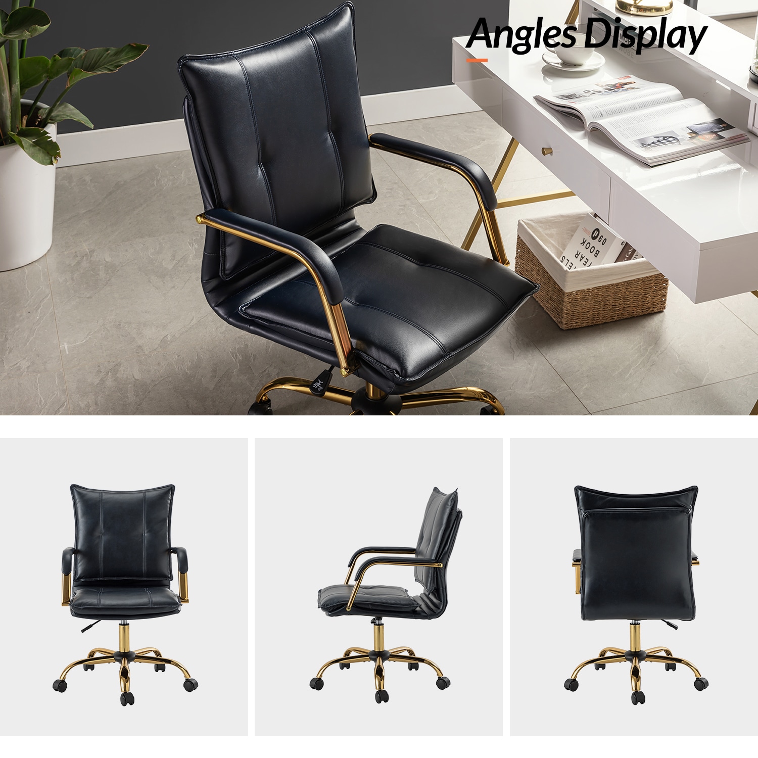 14 Karat Home OFHT0417-NAVY Office-Chairs - View #4