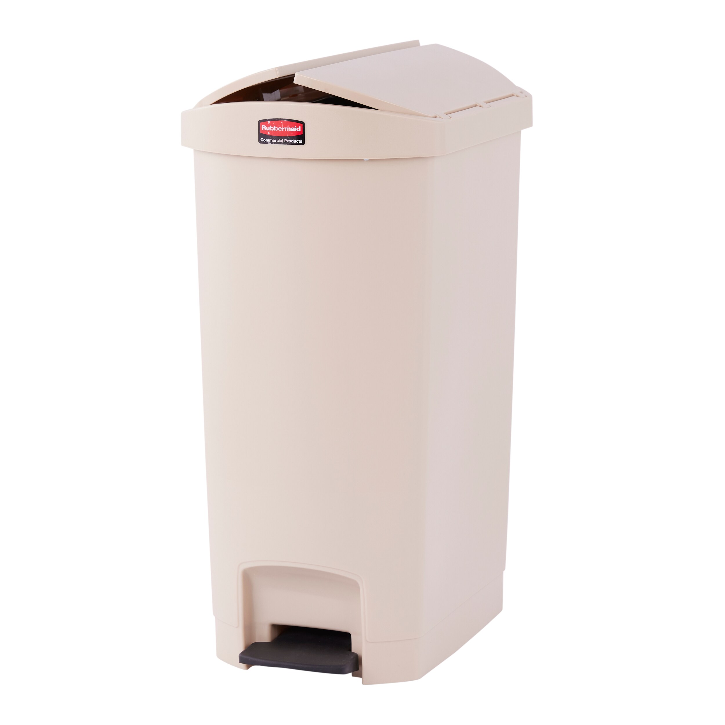 Rubbermaid Commercial Products Streamline Plastic End Step On Trash Garbage  Can