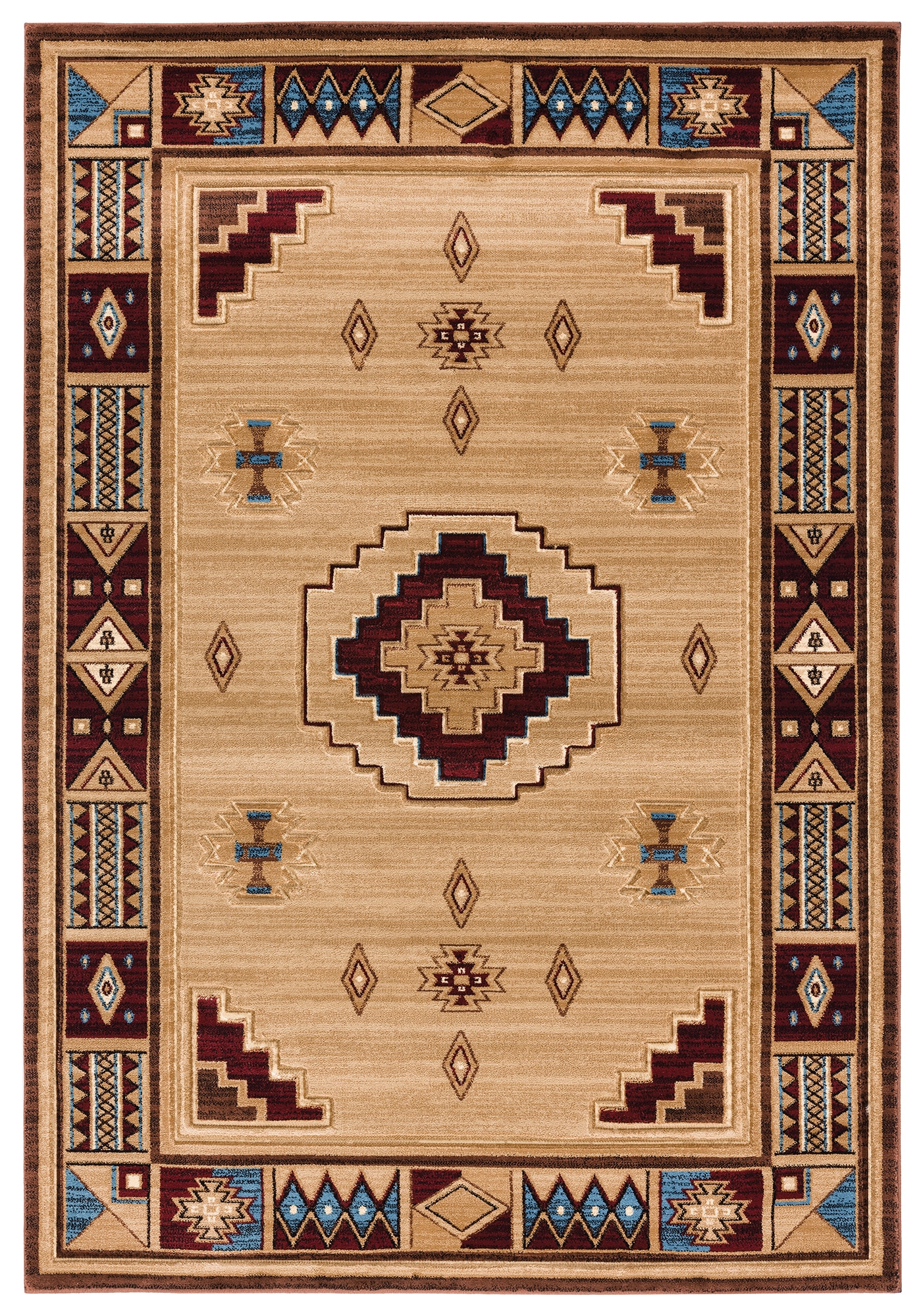 United Weavers Of America 2055 40326 912 Cottage 8 x 11 (ft) Polypropylene Beige Rectangular Indoor Border Area rug
