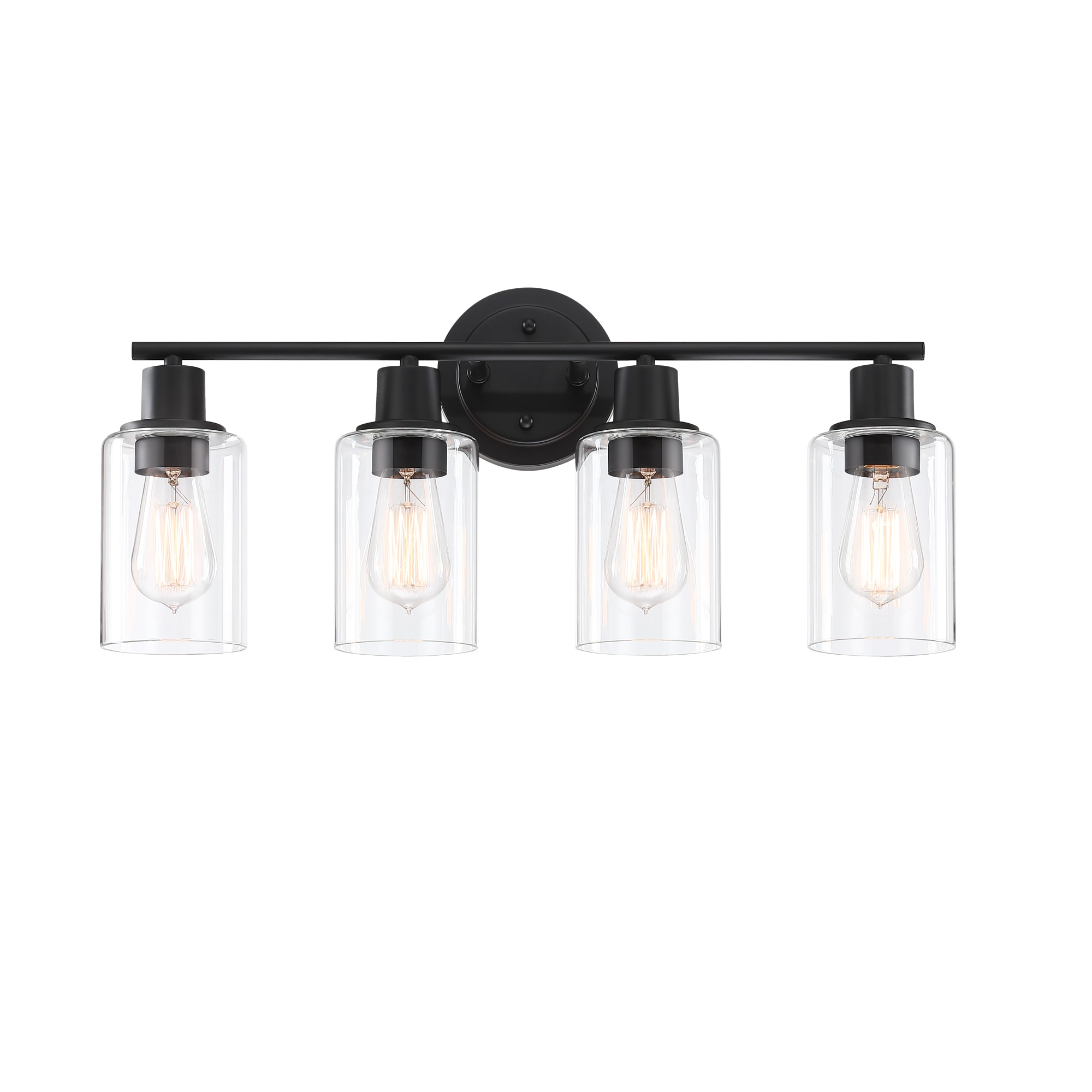 Hukoro FL41004-VL-BK GLA 23-in 4 -Light Matte Black Traditional Vanity light