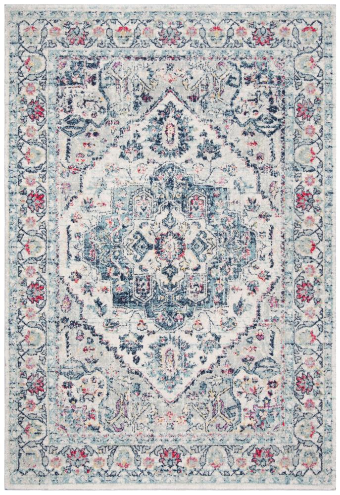 Safavieh MAD930N-6 Madison Hatra 6 x 9 (ft) Loomed Polypropylene Navy/Fuchsia Rectangular Indoor Distressed/Overdyed Vintage Area rug