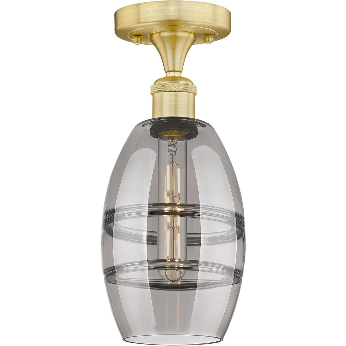 Innovations Lighting 2675075 616-1F-SG-G557-6SM Edison Vaz Semi-Flush Mount Satin Gold