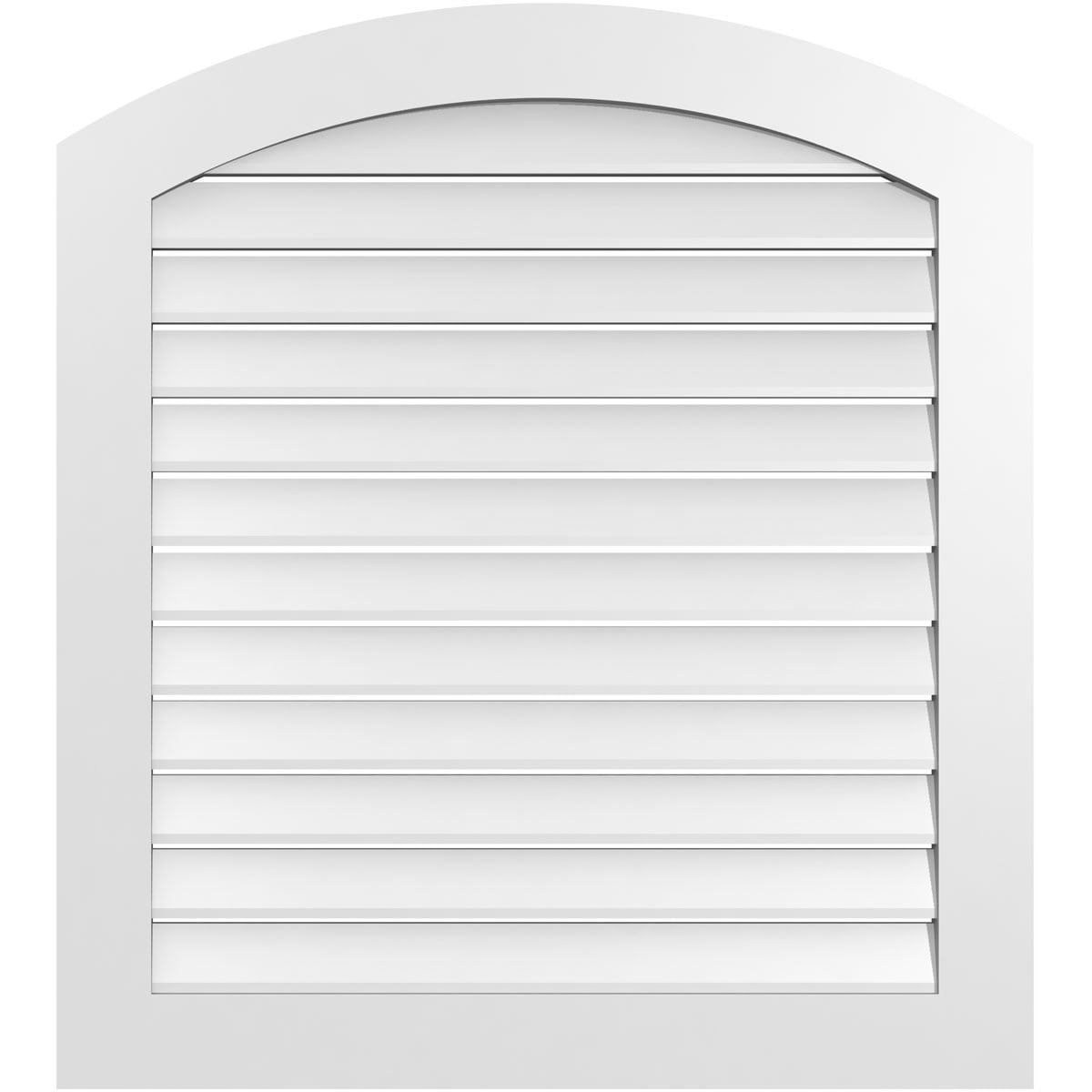 Ekena Millwork GVPAR36X4001SF 36-Inches x 40-Inches Off-white Round top PVC Gable Louver Vent