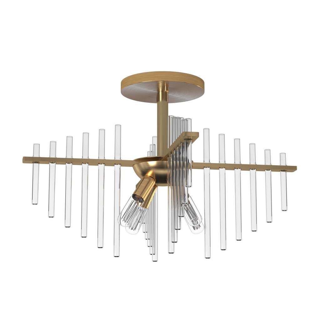 Vintage Inspired Clear Glass & Antique Brass Ceiling Light