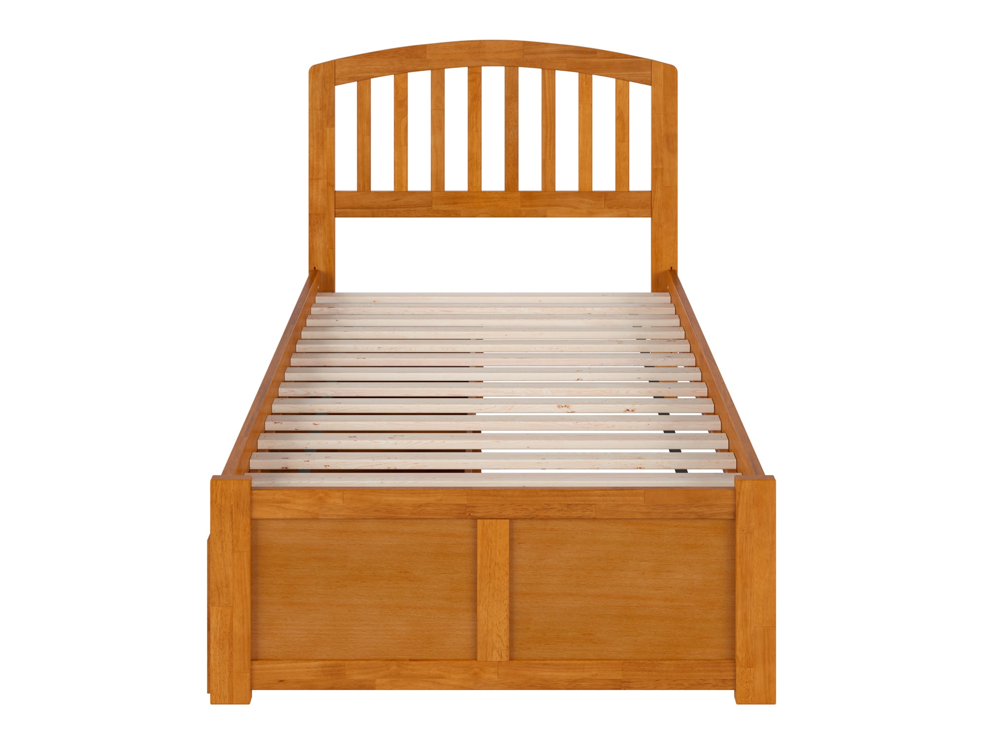 Light Toffee Twin Wood Platform Bed with Storage Drawers