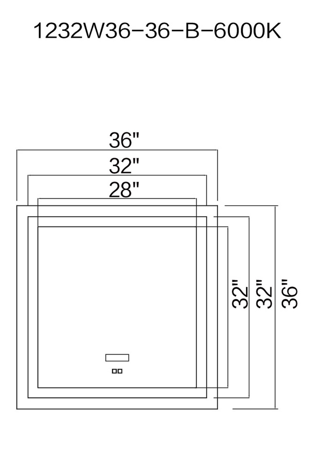 CWI Lighting 1232W36-36-B-6000K Decor-Mirrors - View #2
