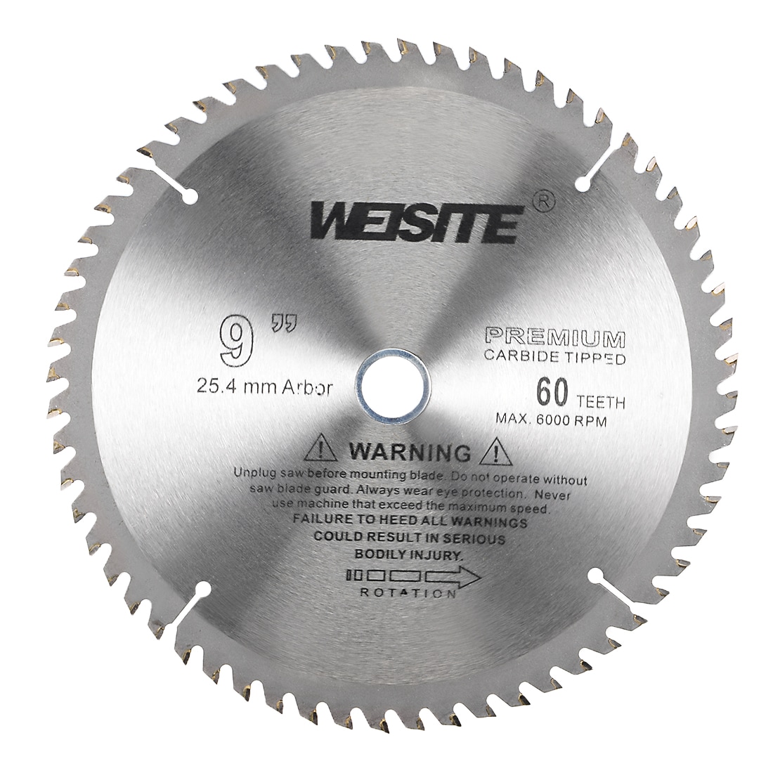 Unique Bargains 9 Inch Circular Saw Blade 60T 3/4 Inch Arbor Wood Tungsten Carbide Tipped TCT Slitting Saw