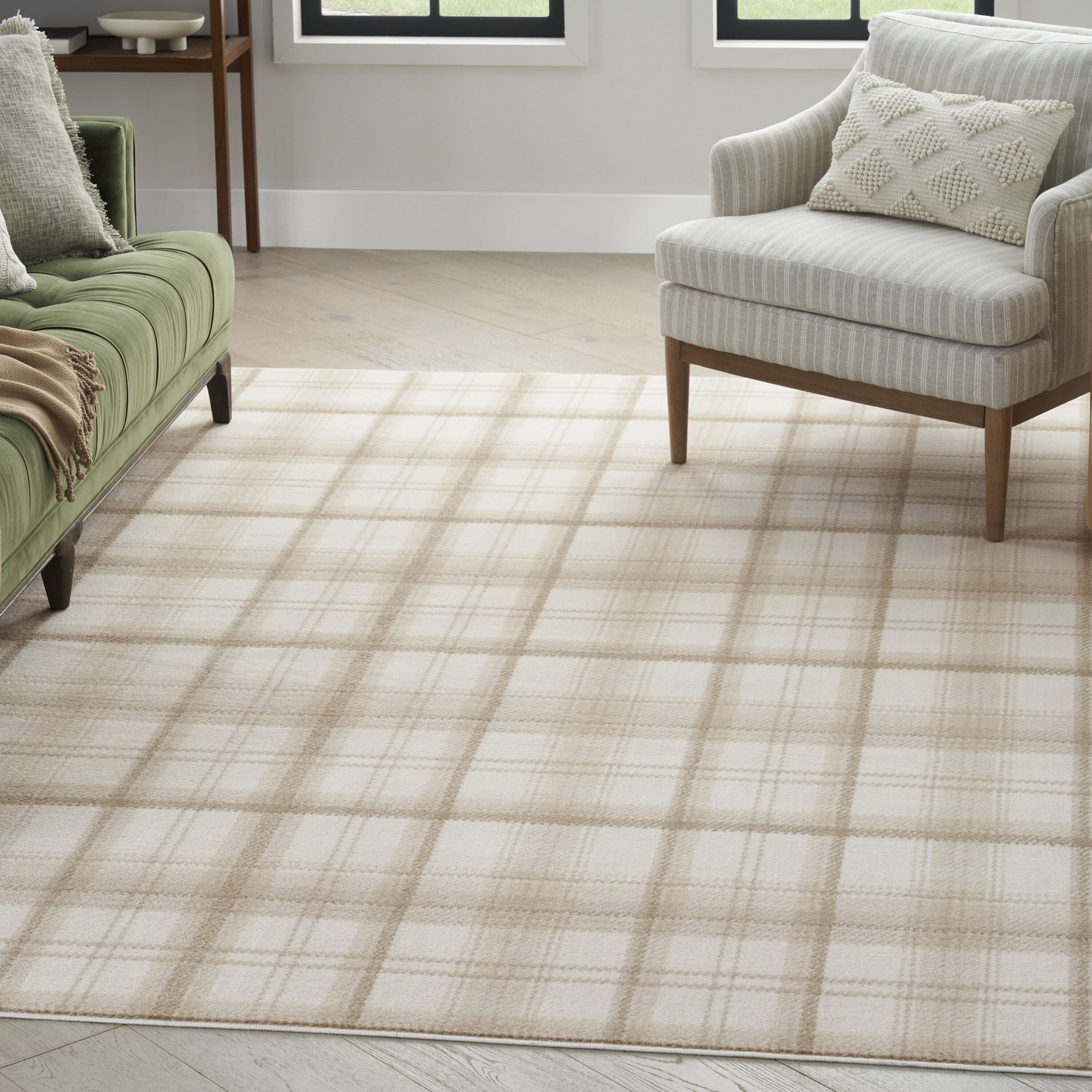 Nourison Home 099446935649 8 x 10 (ft) Loomed Ivory Beige Rectangular Indoor Rustic Area rug