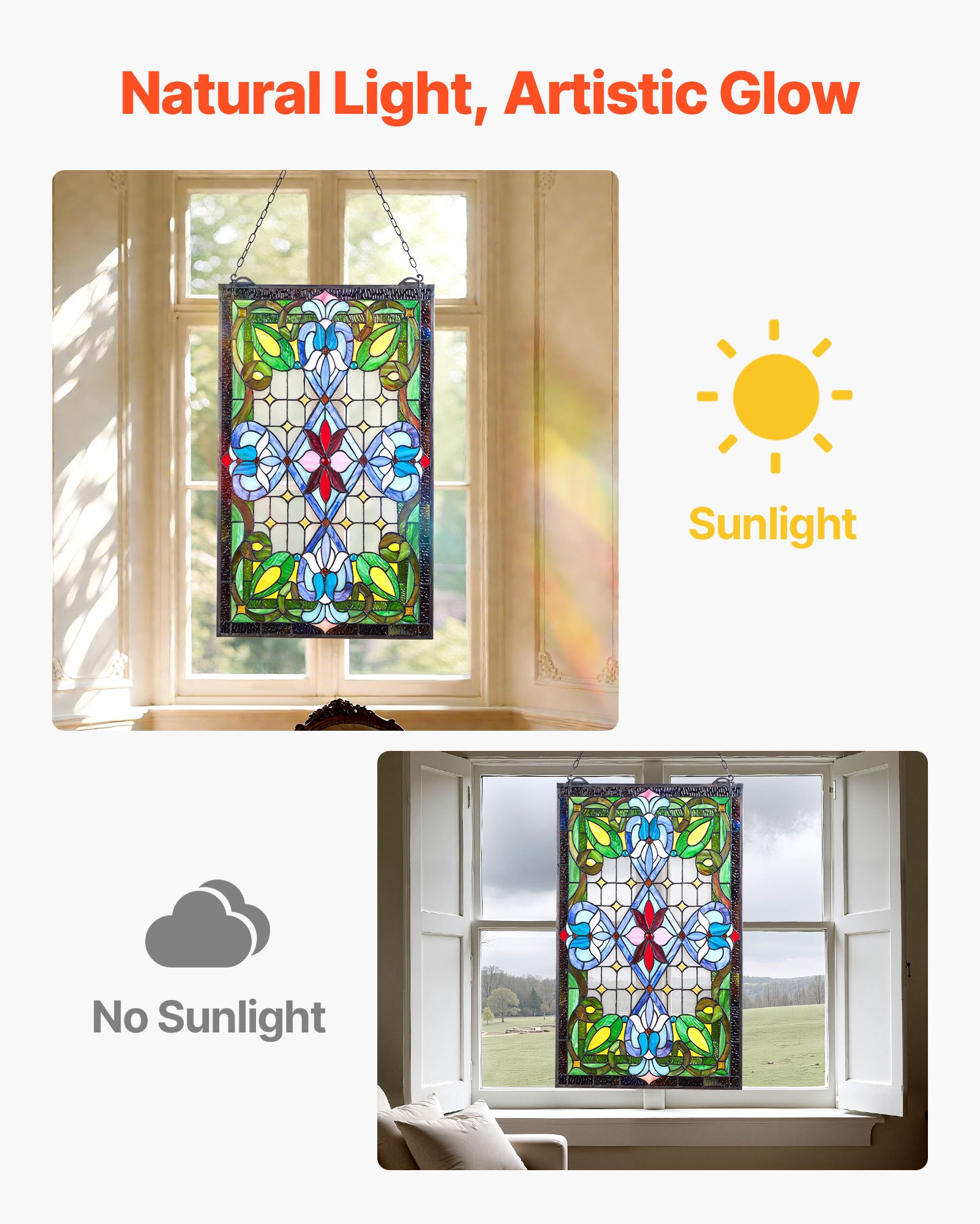 Mecale YAS-58682P Stained-Glass-Panels - View #6