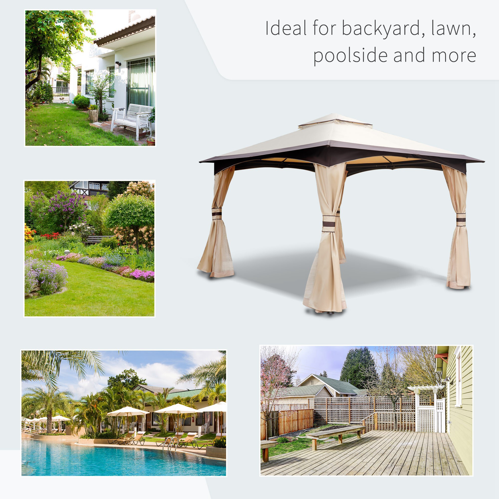 Clihome CL-TP717SH00194BG Wood-Resin-Gazebos - View #9