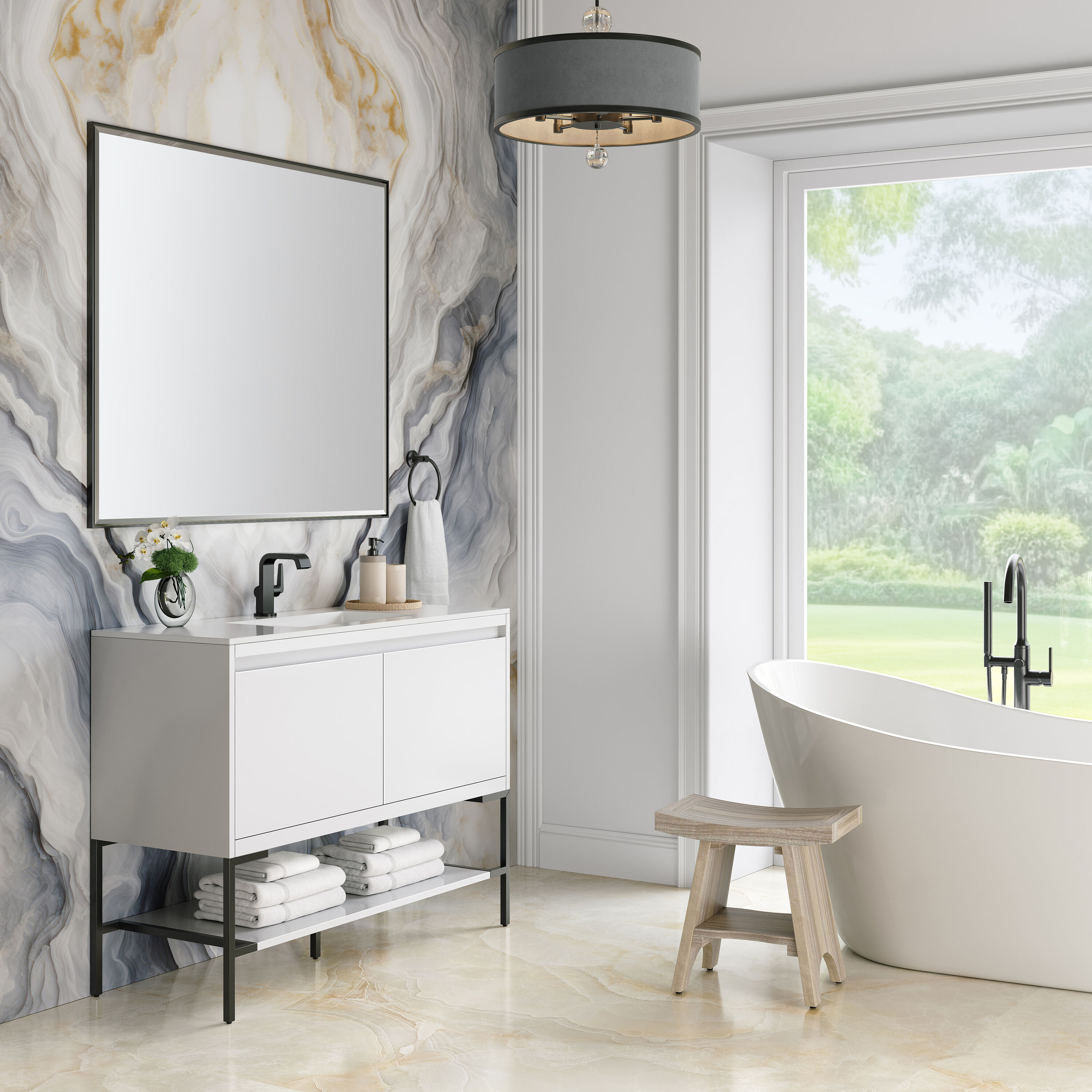 James Martin Vanities 805-V47.3-GW-MB-GW Bath-Vanity-Combo - View #4