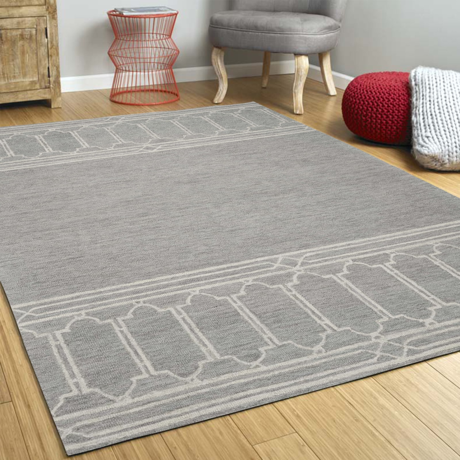 HomeRoots 353801 Bernadette 3 X 5 (ft) Wool Gray Indoor Abstract Area Rug