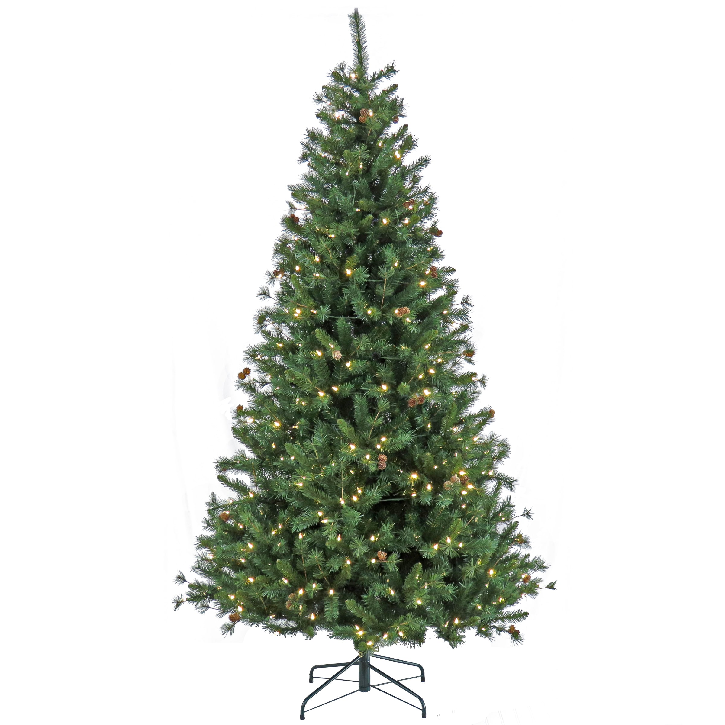 National Tree Company PEES64-300L-75 Cedar Spruce 7.5-ft Pre-lit Artificial Christmas Tree with White LED Lights