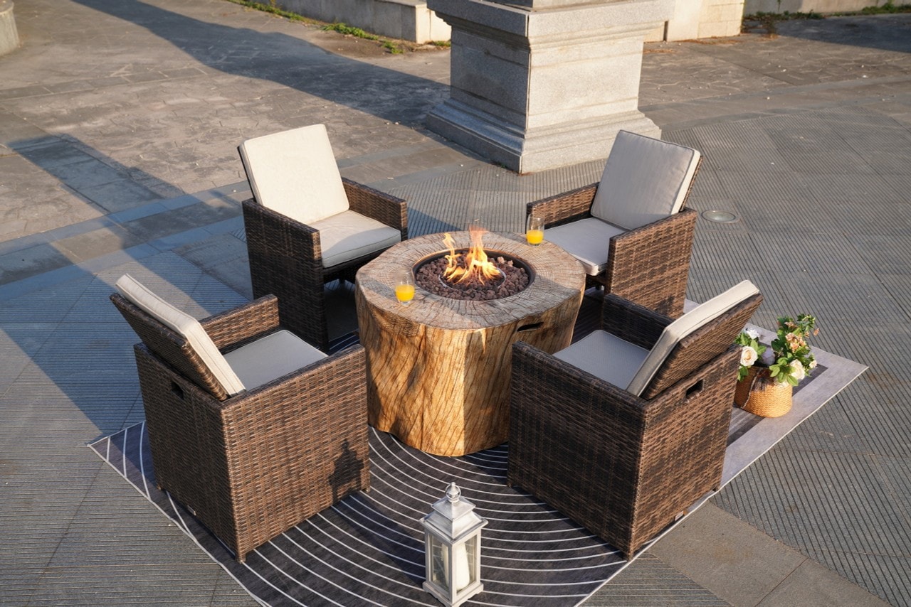 Direct Wicker DWG-218034C-BR Patio-Dining-Sets - View #2