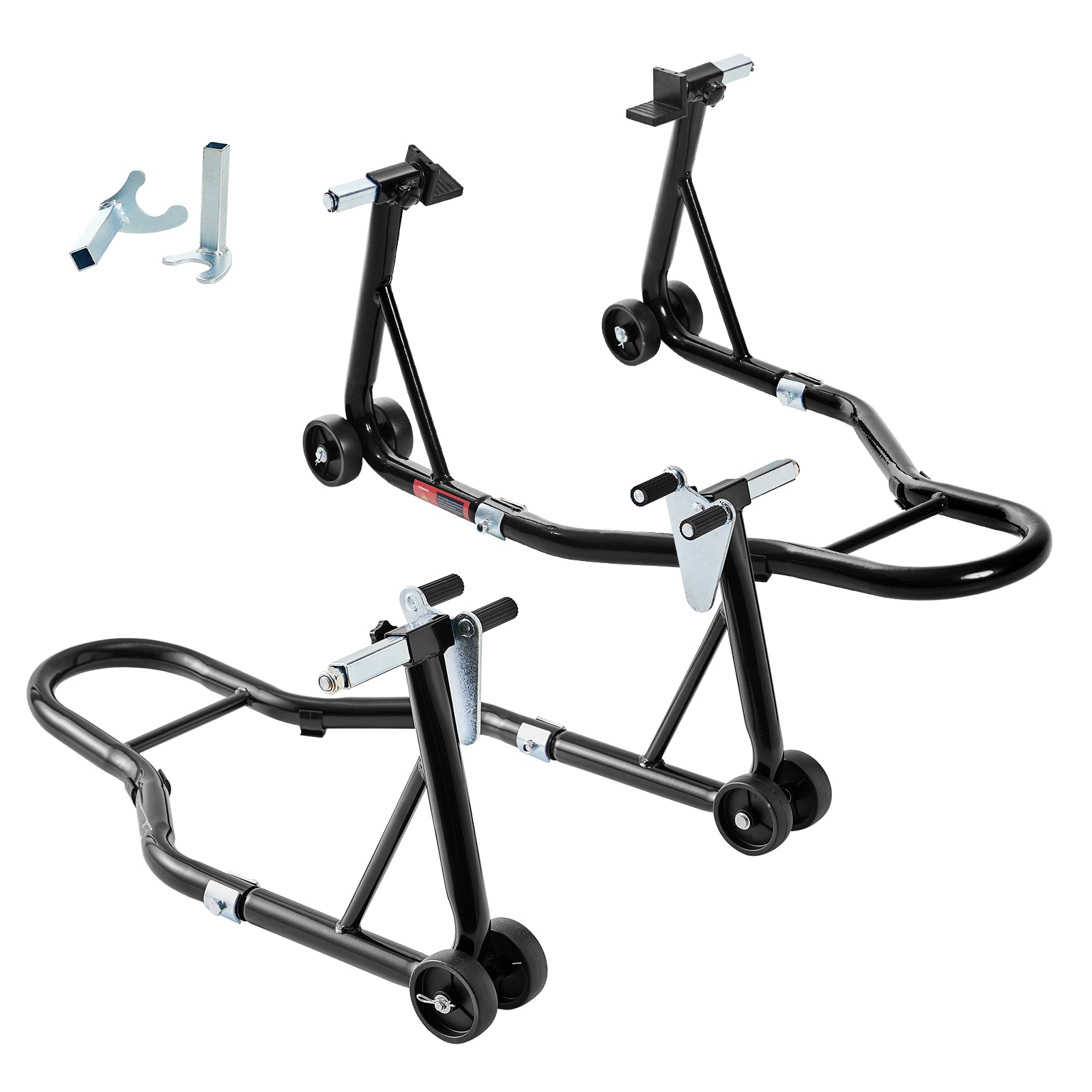 Kahomvis SUPER-QP214-763 Motorcycle Stand 850Lb Sport Bike Front and Rear Wheel Lift Swingarm Paddock Stands Black