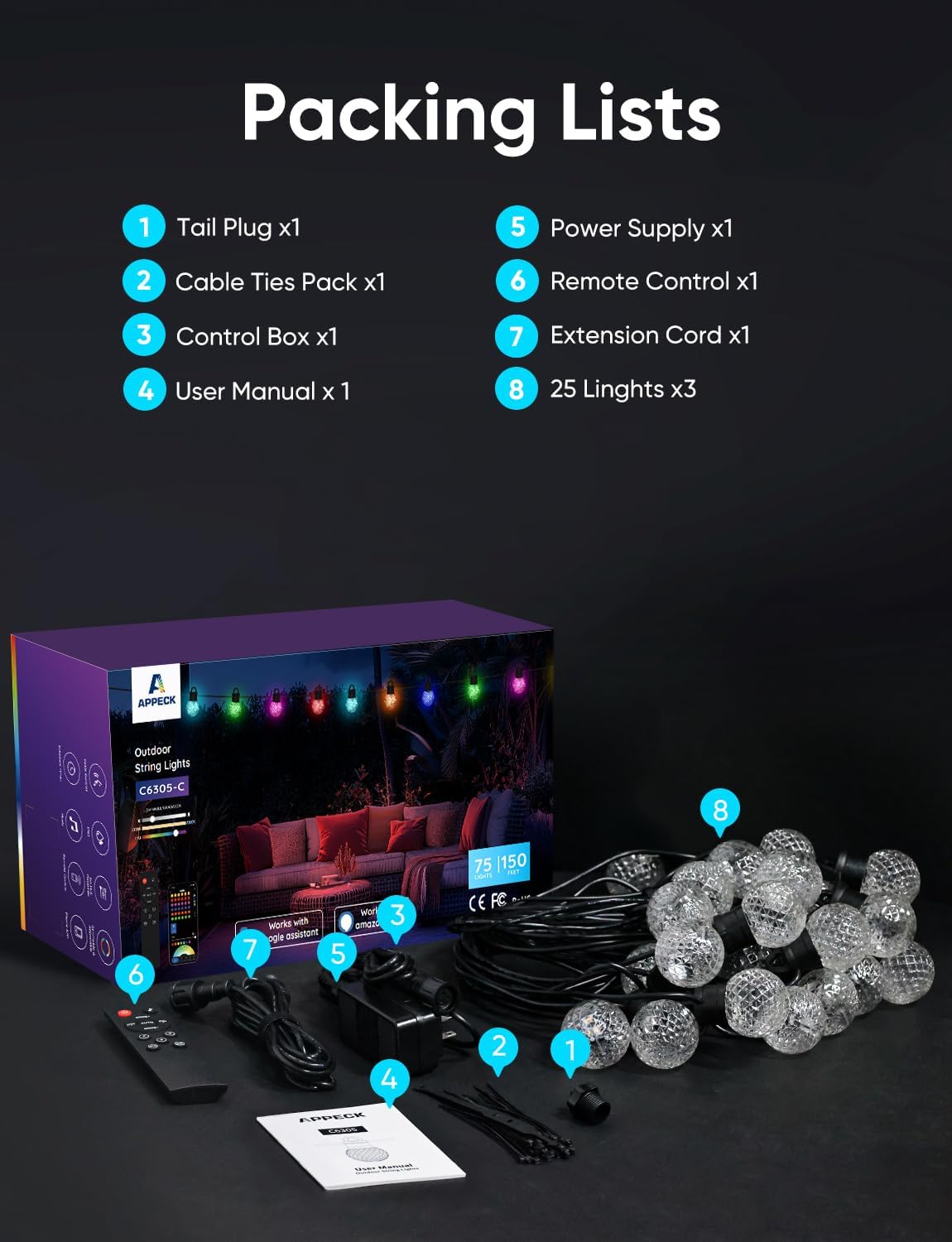 APPECK AP762740229317 Patio-String-Lights - View #10
