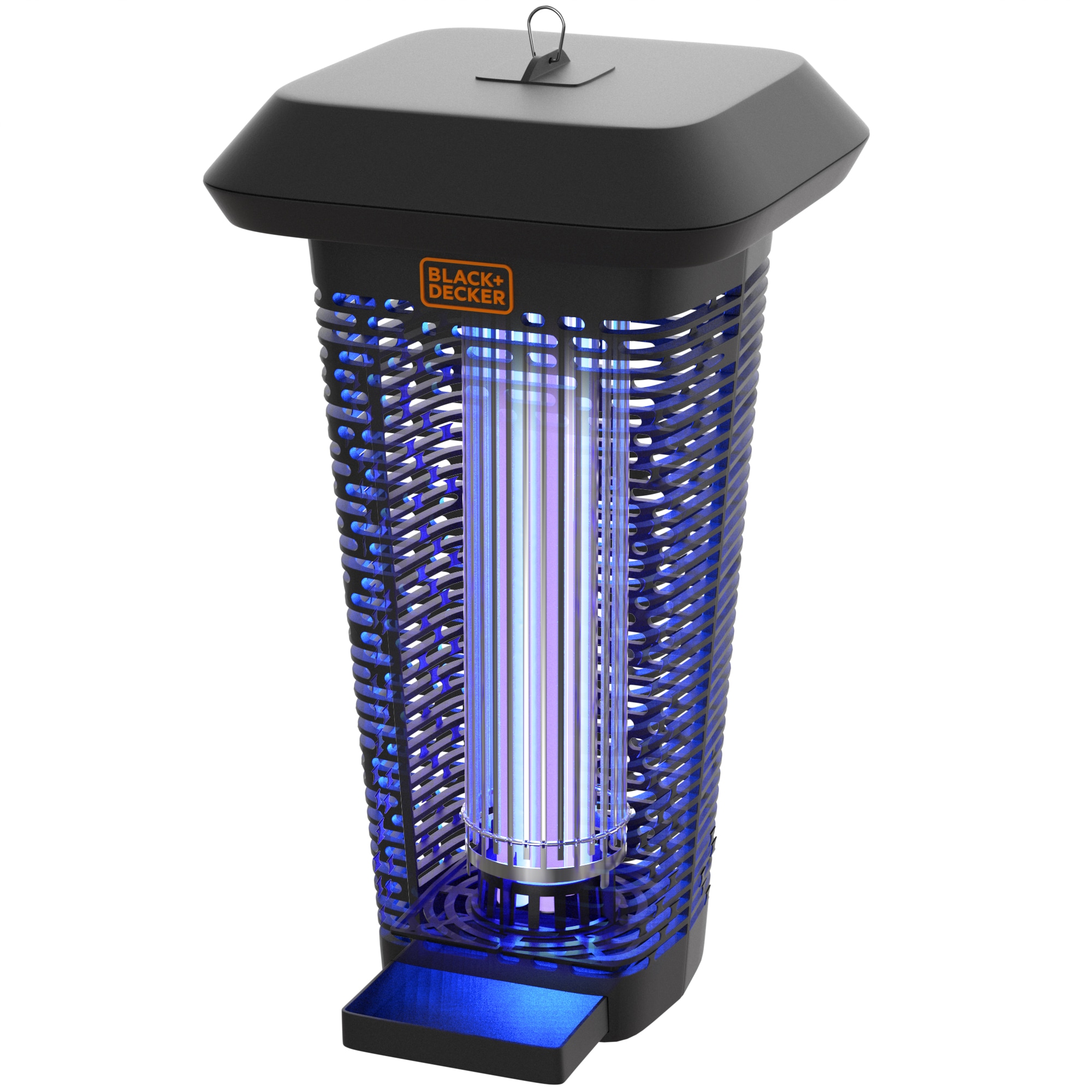  BLACK+DECKER Bug Zapper Electric Lantern with Insect Tray,  Cleaning Brush, Light Bulb & Waterproof Design for Indoor & Outdoor Flies,  Gnats & Mosquitoes Up to 625 Square Feet : Patio