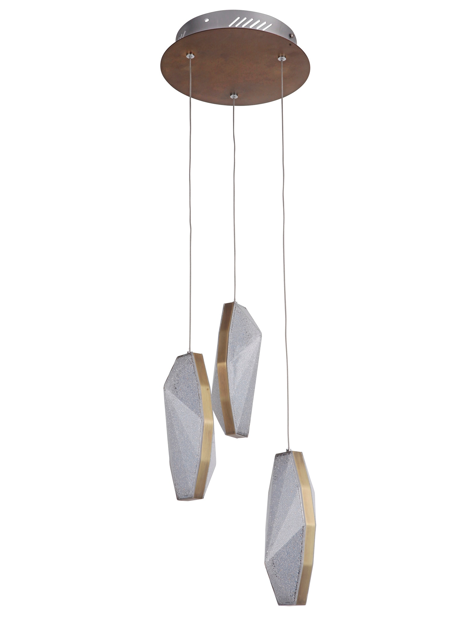 Craftmade P770PAB3-LED 3 -Light Patina aged brass Modern/contemporary Tiered Integrated LED Mini Hanging Pendant light