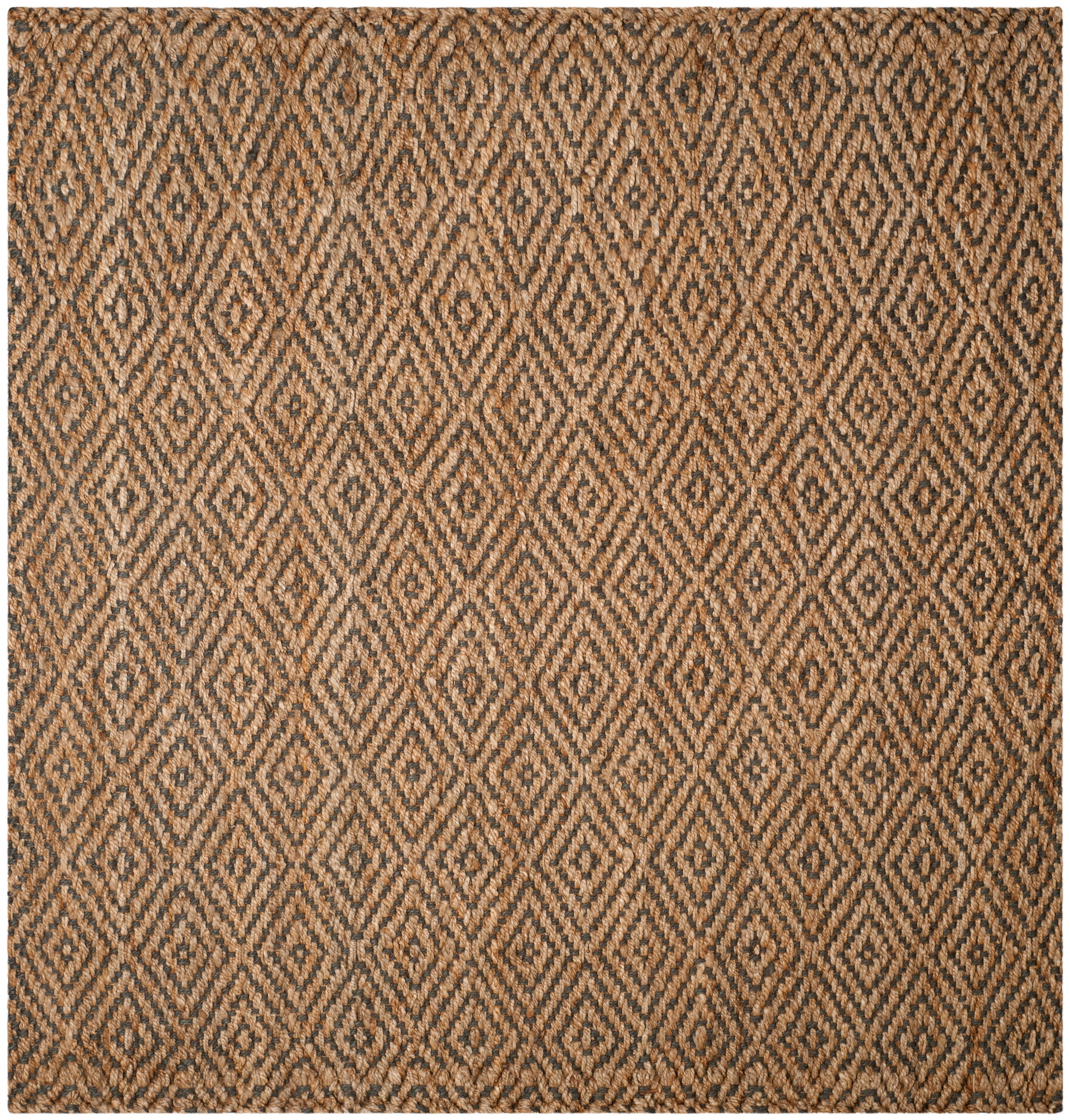 Handmade Beige Geometric Jute Square Area Rug