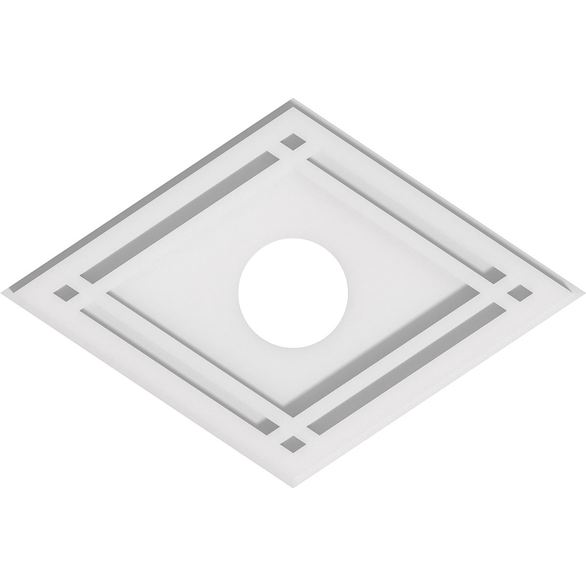 Ekena Millwork CMP16X10DD-03000 Diamond 16-Inches W x 10.625-Inches L Contemporary White PVC Whole Ceiling Medallion