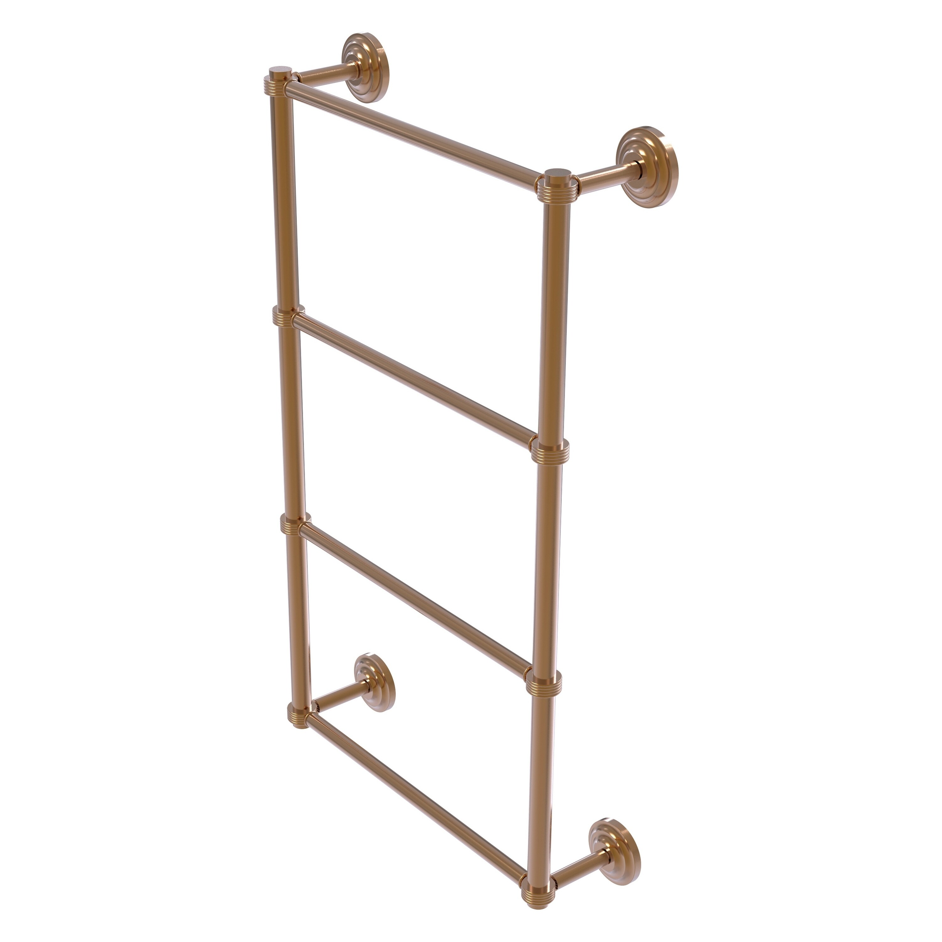 Allied Brass QN-28G-24-BBR Que New 24-in double Brushed Bronze Wall mount 4-tier Towel Bar