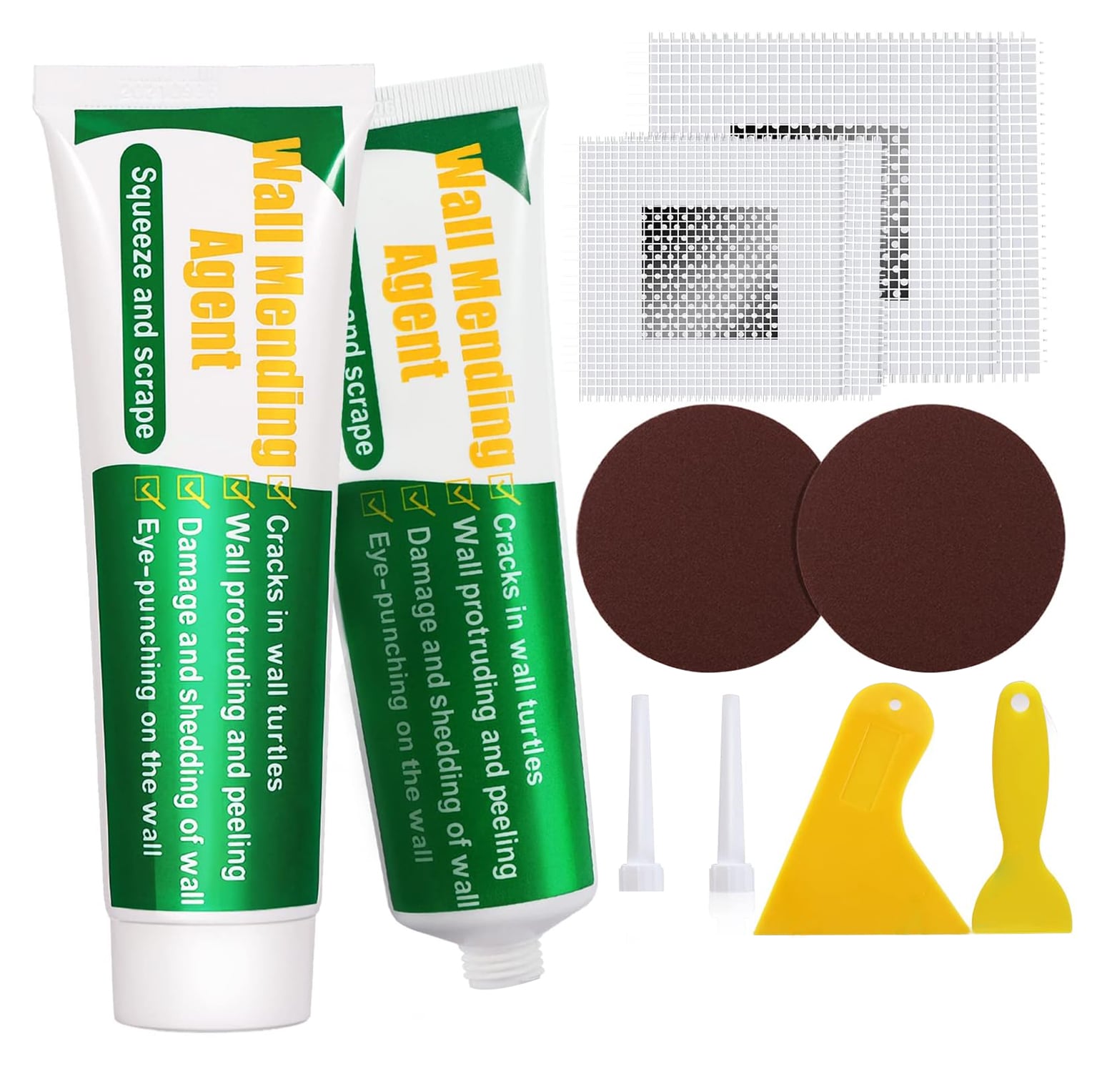 Etokfoks  Wall Mending Agent Kit with Resin and Carbonate Cover Waterproof Spackle Wall Repair Paste with Scraper 2 Pack