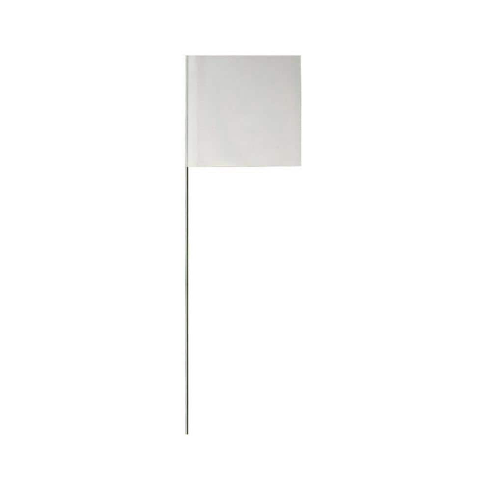 PLASTIC SURVEY MARKER FLAGS EXCELLENT QUALITY WHITE PACK OF TEN TRIALS 