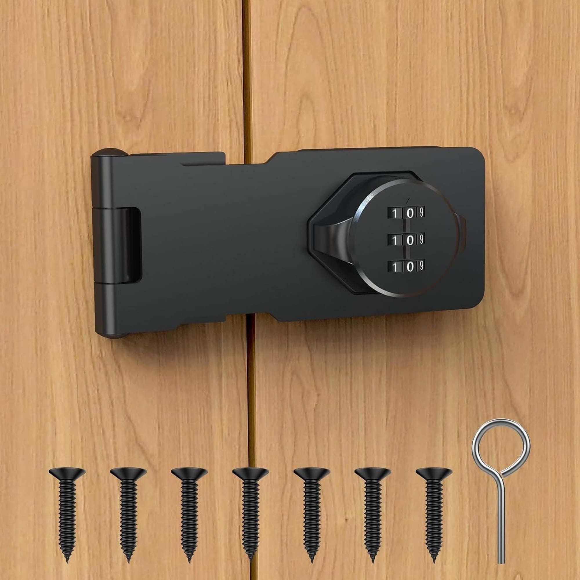 Angel Sar - Cabinet Password Hasp Lock Keyless Combination Lock for Small Doors Barn Bathroom Out...