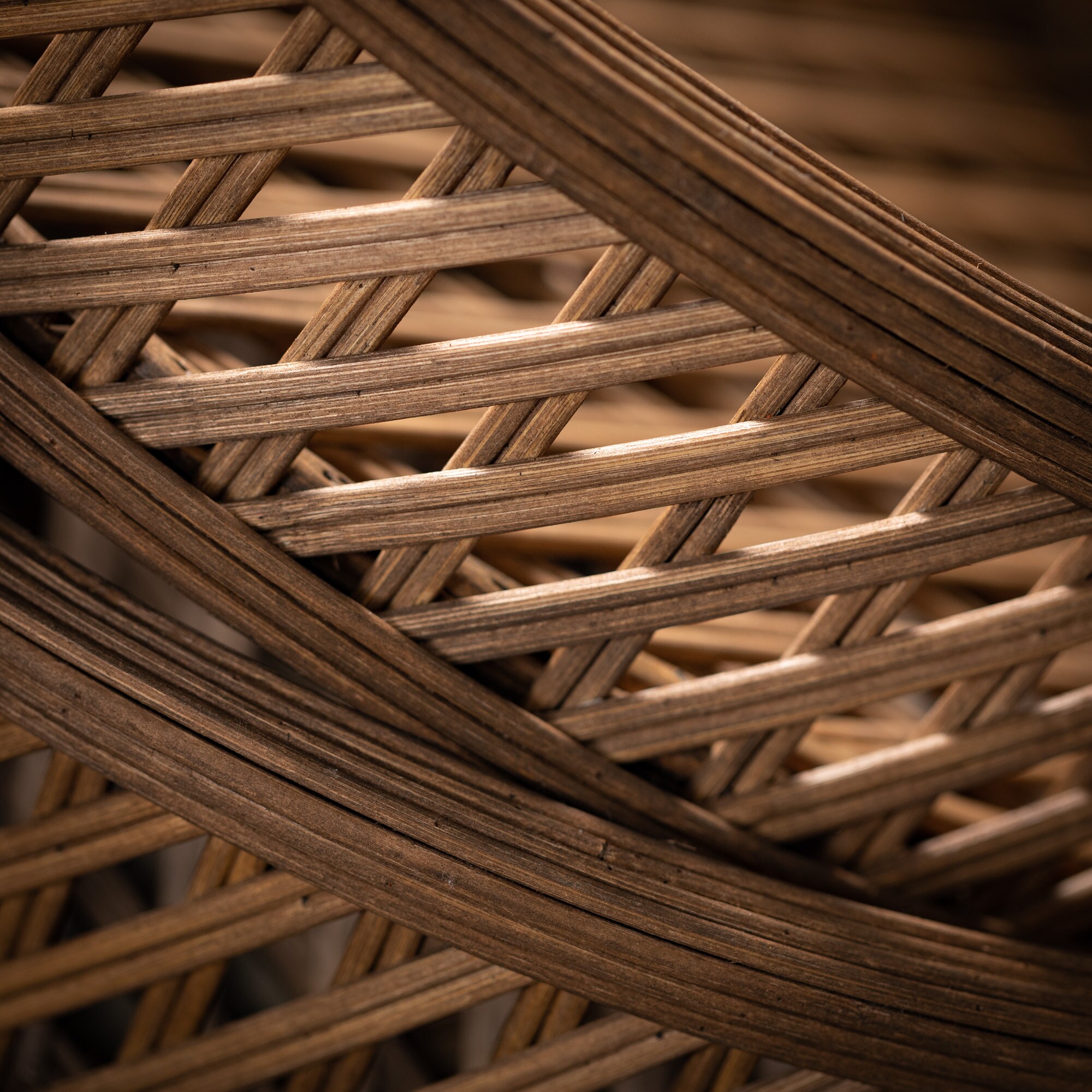 Natural Round Bamboo Decorative Tray Set of 2
