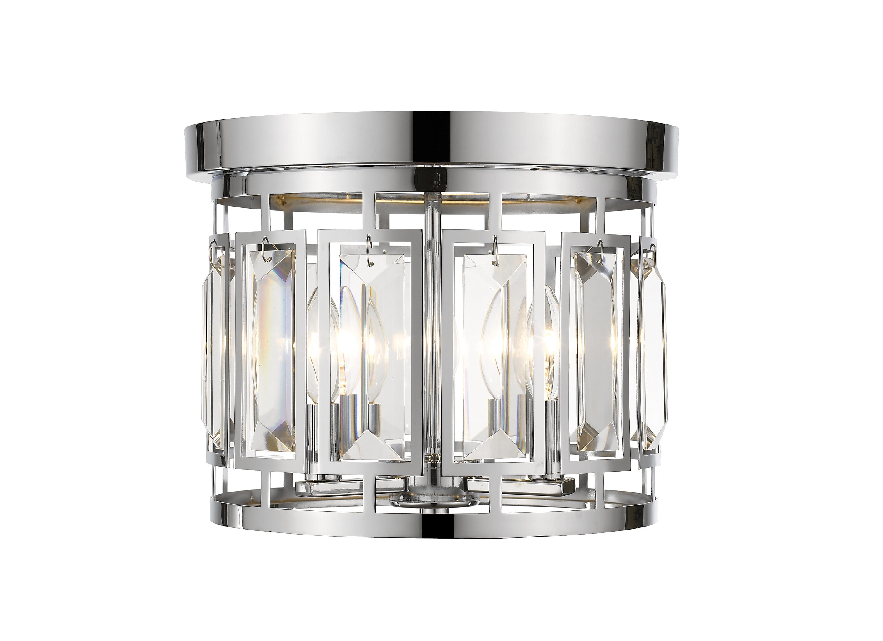 Z-Lite 6007F-CH Mersesse 3 -Light 12.5-in Polished Chrome Flush Mount Light