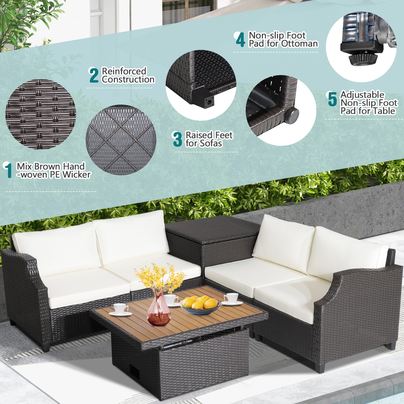 LIVIZA OUG70679WH-X Patio-Conversation-Sets - View #8