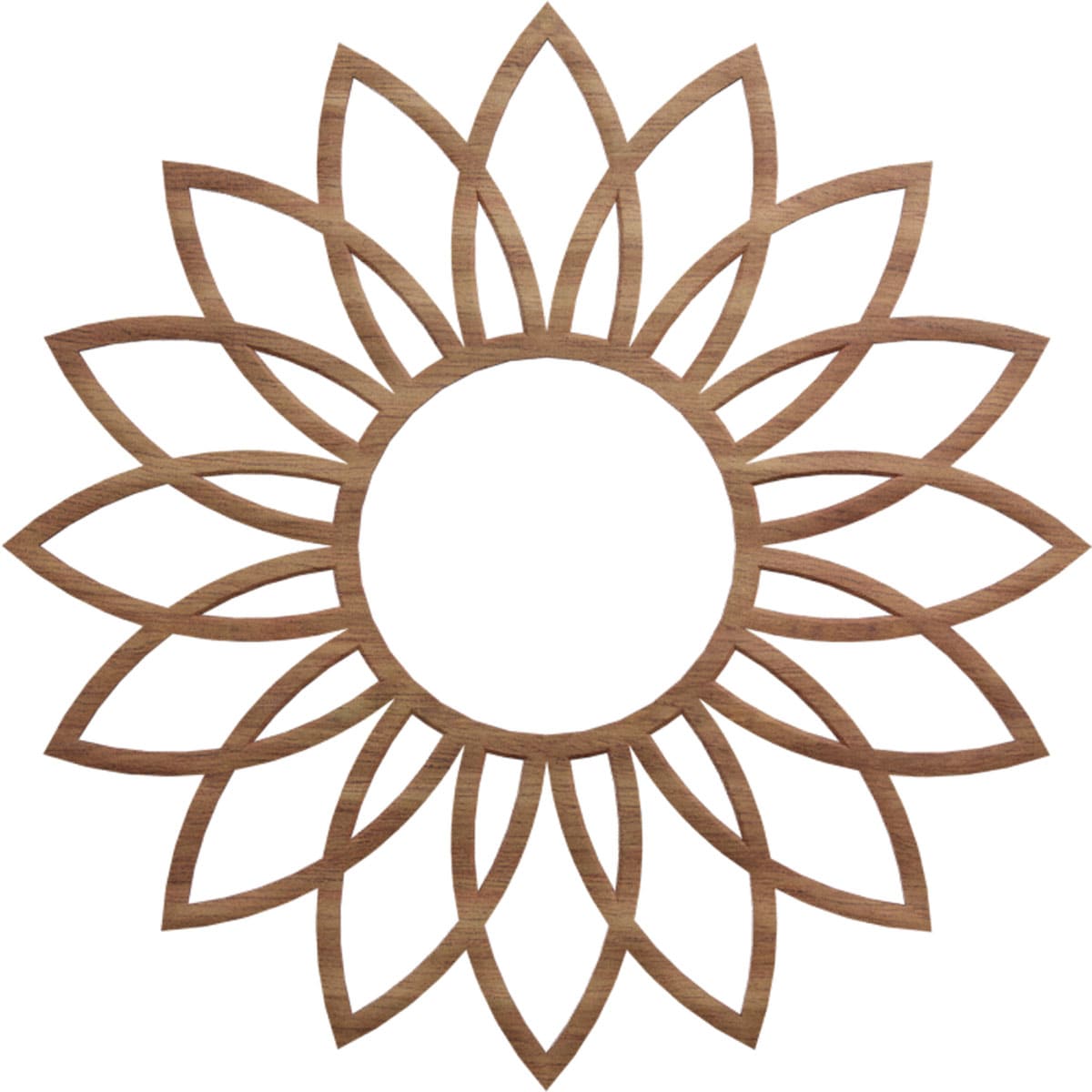 18-Inch Walnut Wood Daisy Fretwork Ceiling Medallion