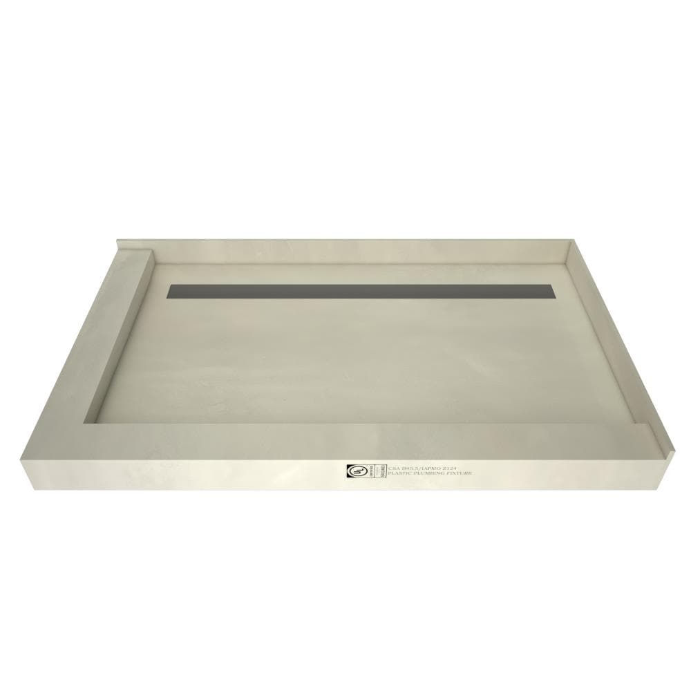 Tile Redi RT3448BDL-PVC-SBN 34-in W x 48-in L x 5.75-in H Made For Tile Rectangle Shower Pan Base (Back Drain)