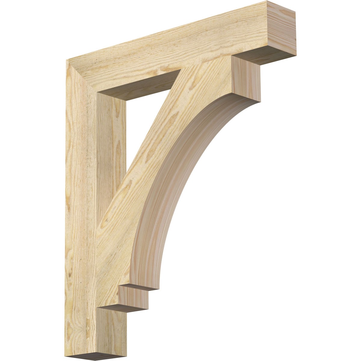 Ekena Millwork BKT04X24X28IMP05RDF Imperial Block Rough Sawn 4-in x 24-in x 28-in Douglas fir Brown Wood Standard bracket