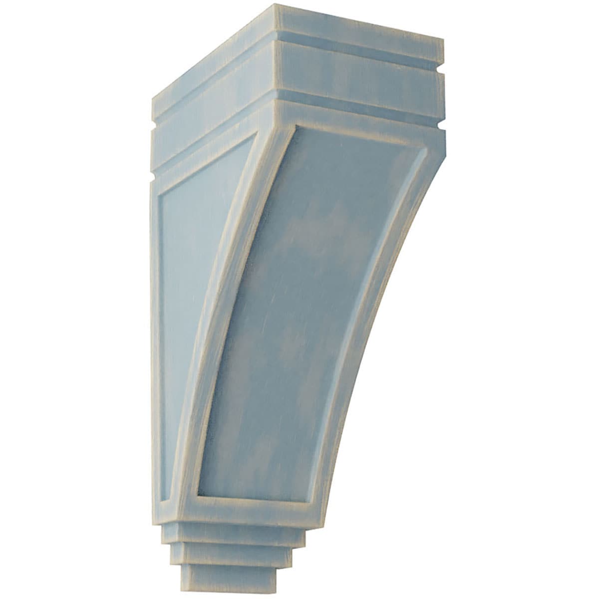 Ekena Millwork CORWD05X07X14SJBU 5-in x 7.75-in x 14-in Vintage Decor Finished Alder Blue Wood Paintable/Stainable Corbel