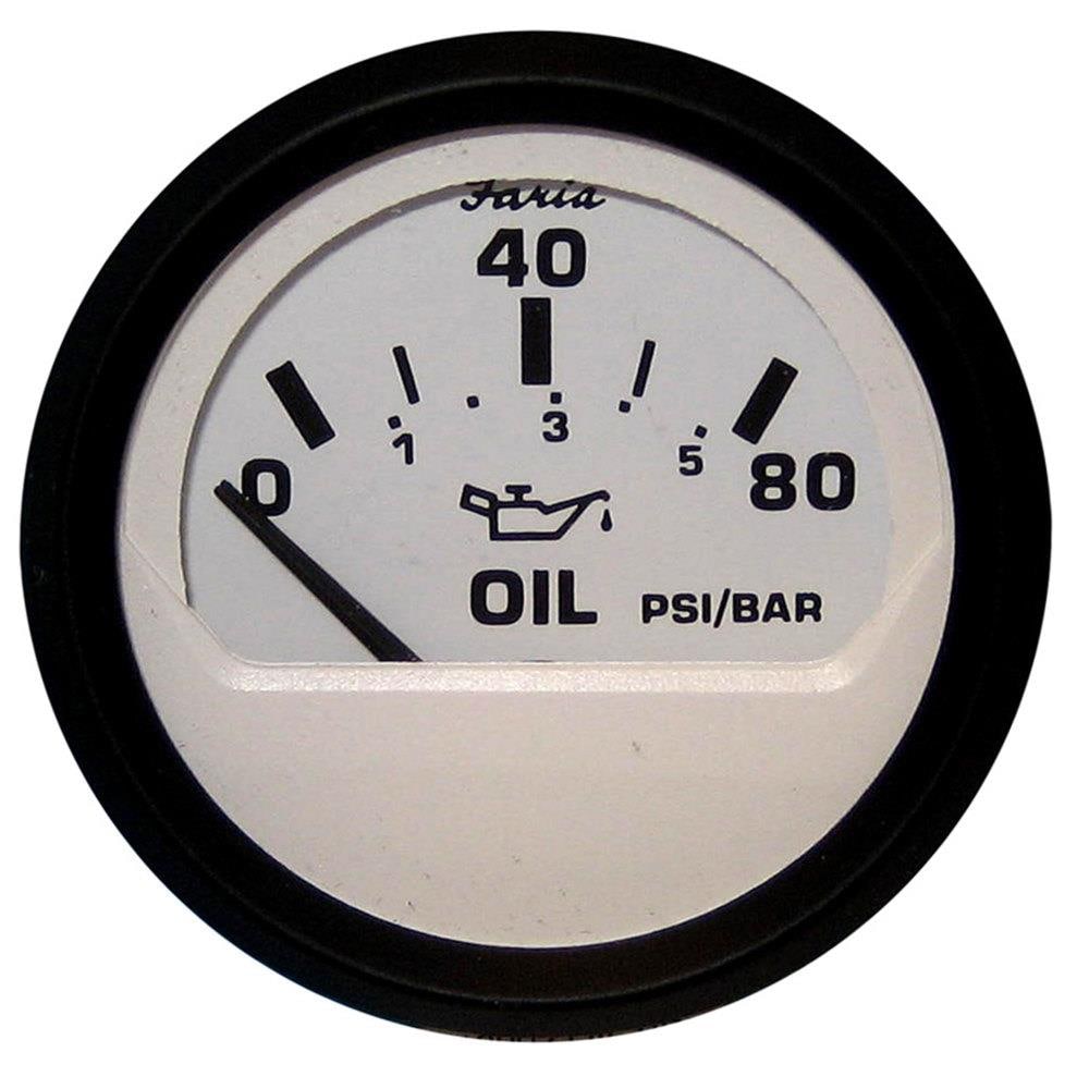 Faria Beede Euro Oil Pressure -Gauge (80 )- 2-in, White At Lowes.com