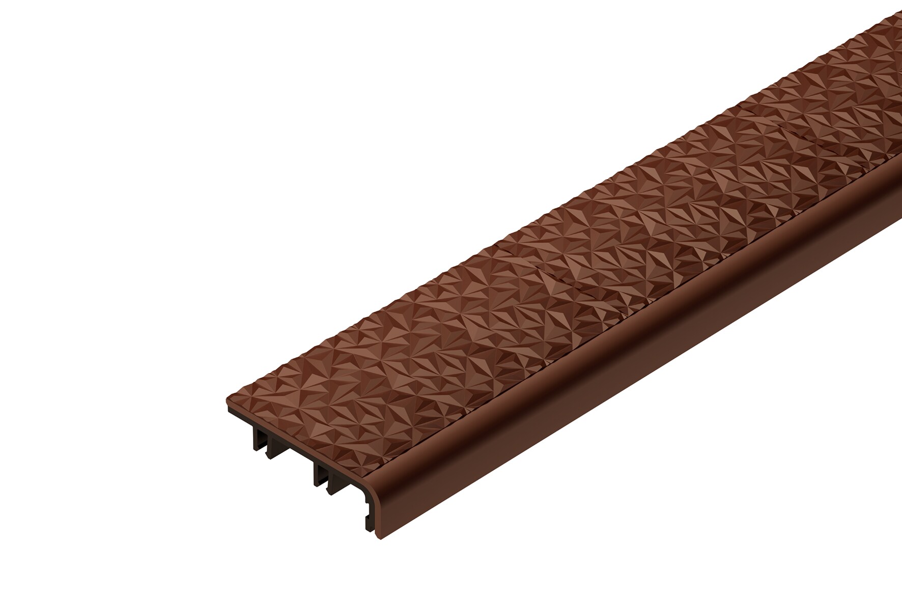 Schluter Systems TVL42NB/200 Trep-V 0.468-in W x 79-in L Nut brown PVC Stair nose Tile Edge Trim
