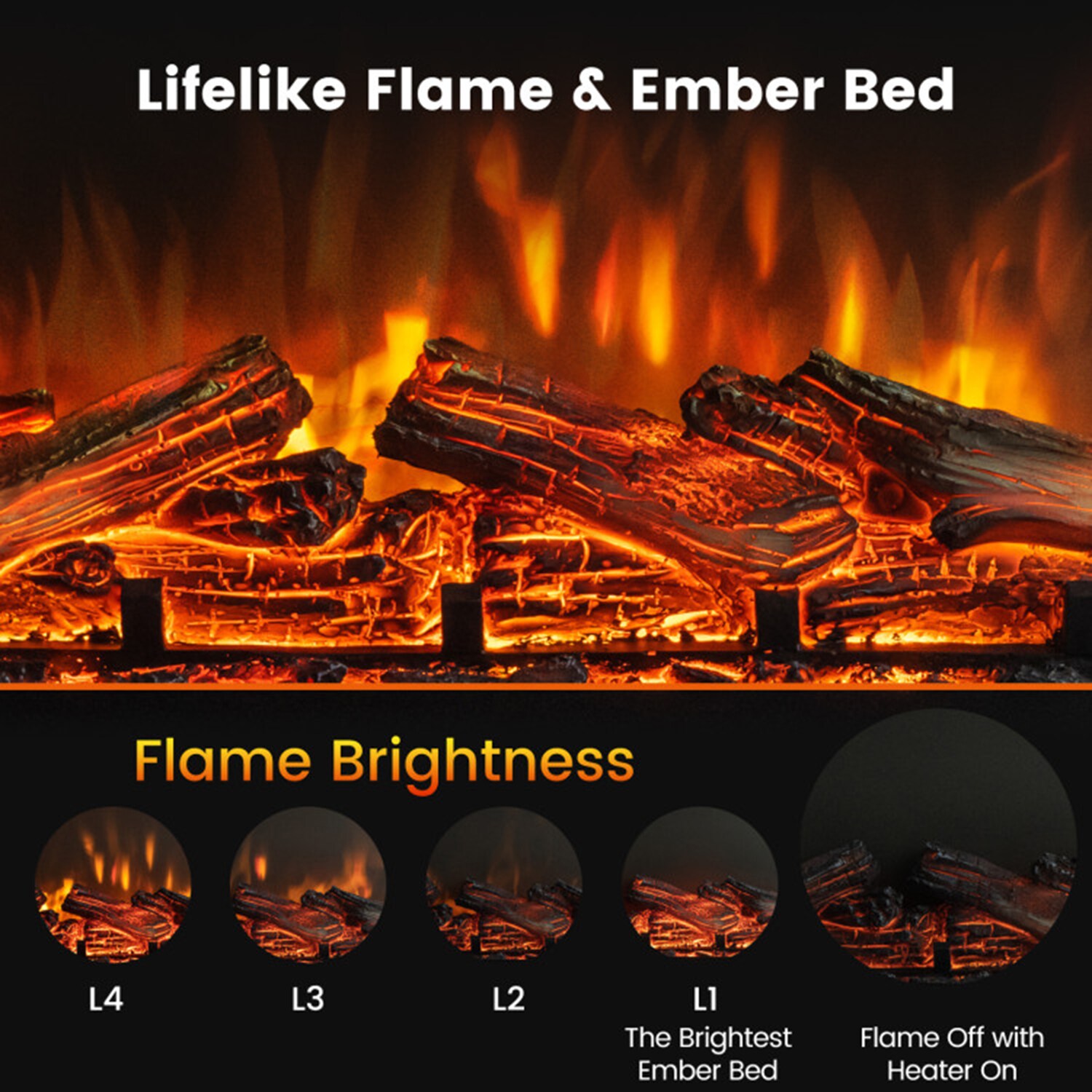 Clihome CL-FP10362BK Electric-Fireplaces - View #6