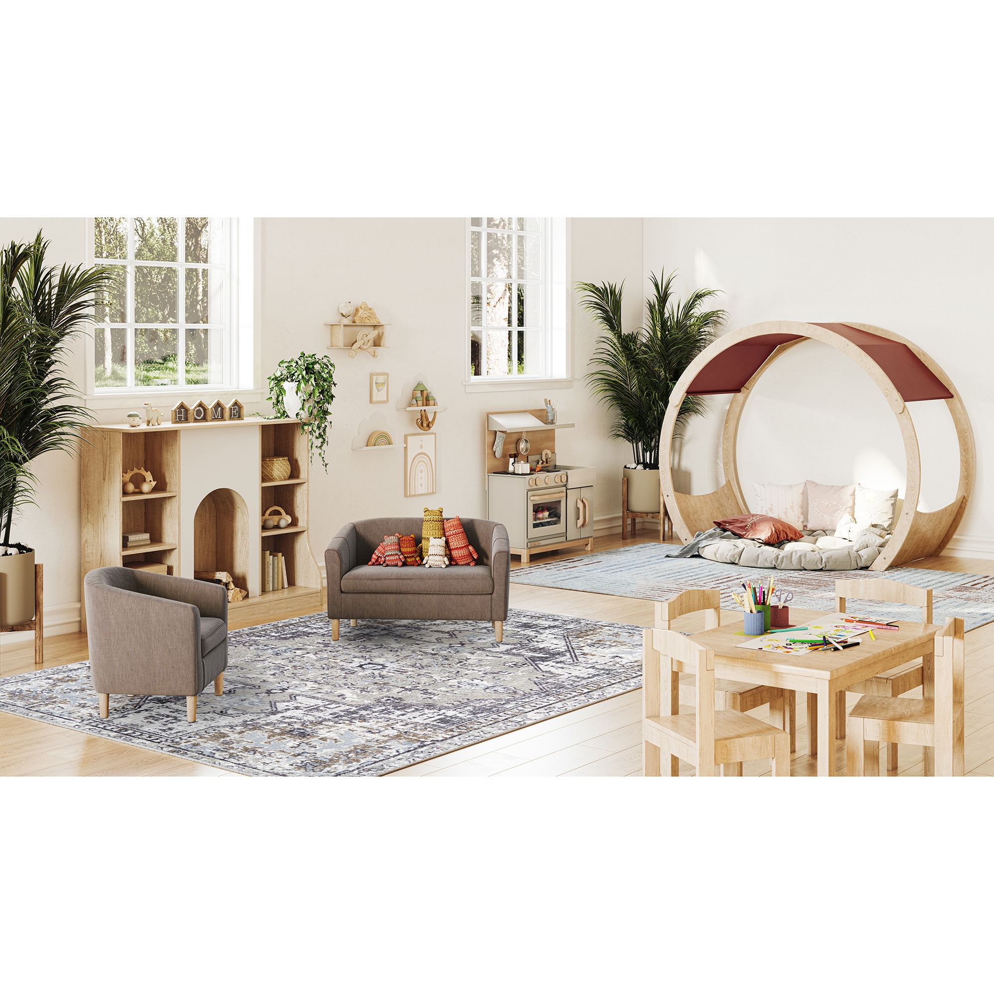Joy Carpets 2176D-02 Canyon Tapestry 8 x 11 (ft) Tufted Nylon Twilight Rectangular Indoor Medallion Persian Area rug