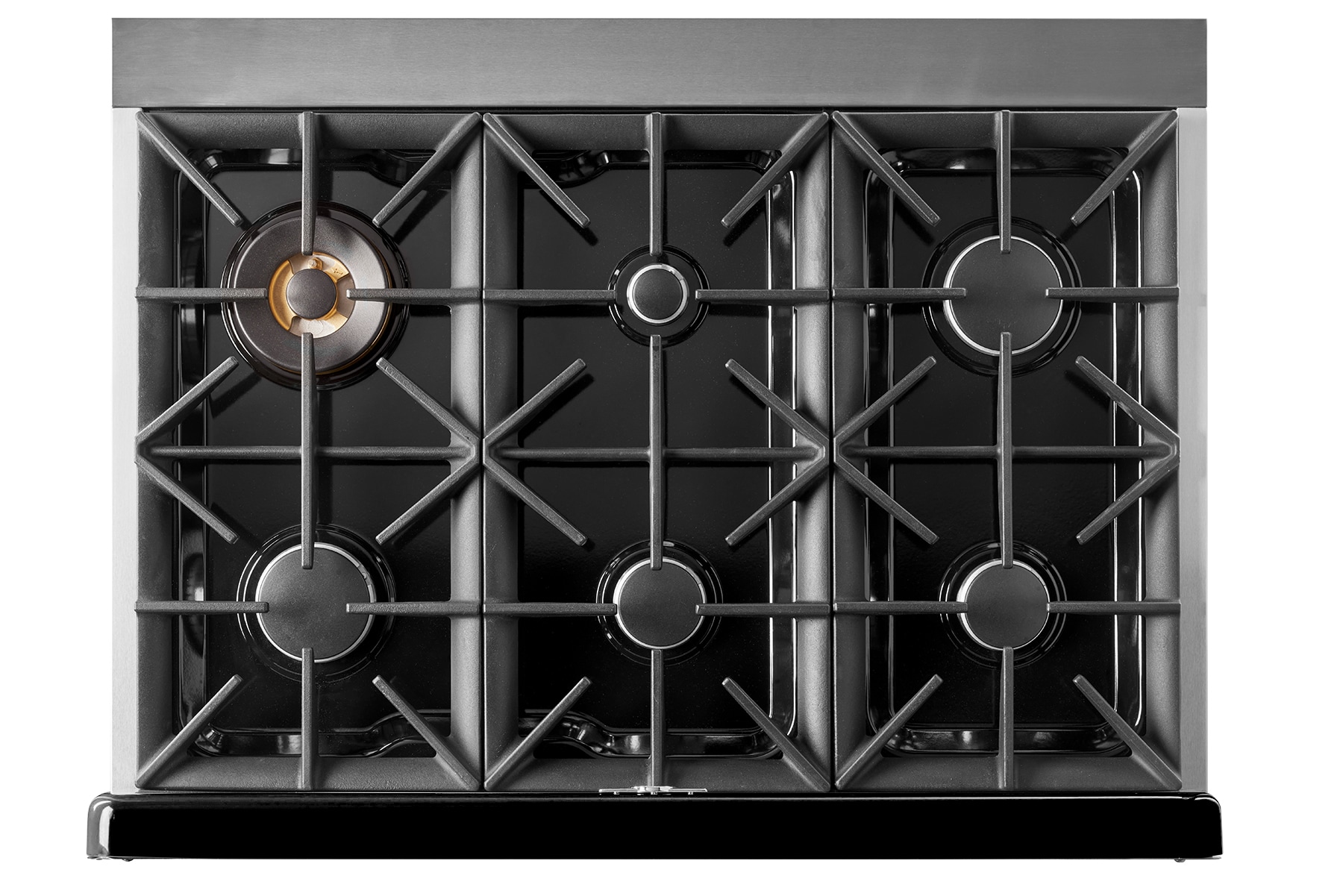 Midnight Black 36" Retro Convection Gas Range with Chrome Accents
